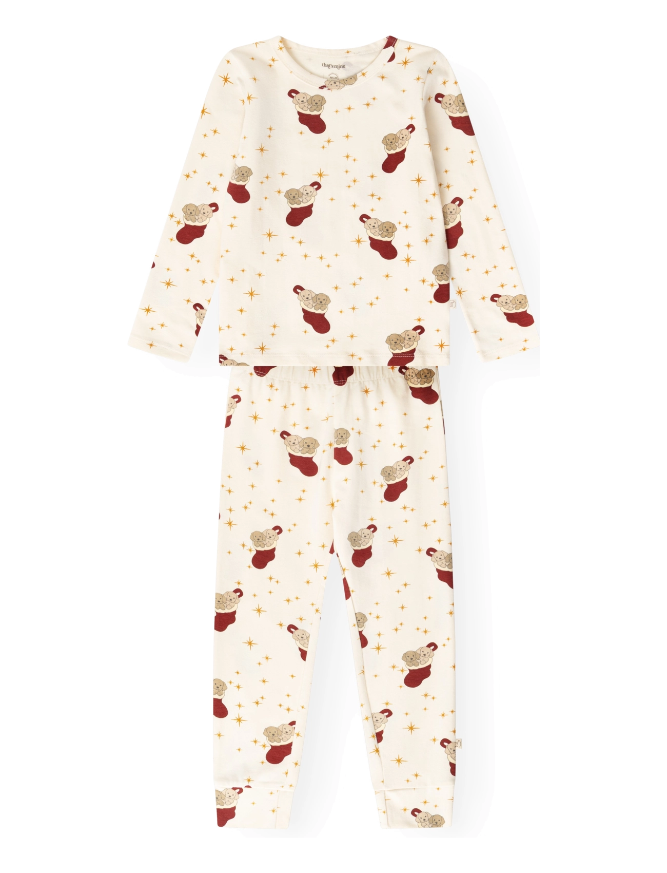 That's Mine Emilio homewear set - Tøj - HOLIDAY PUPPY / cream
