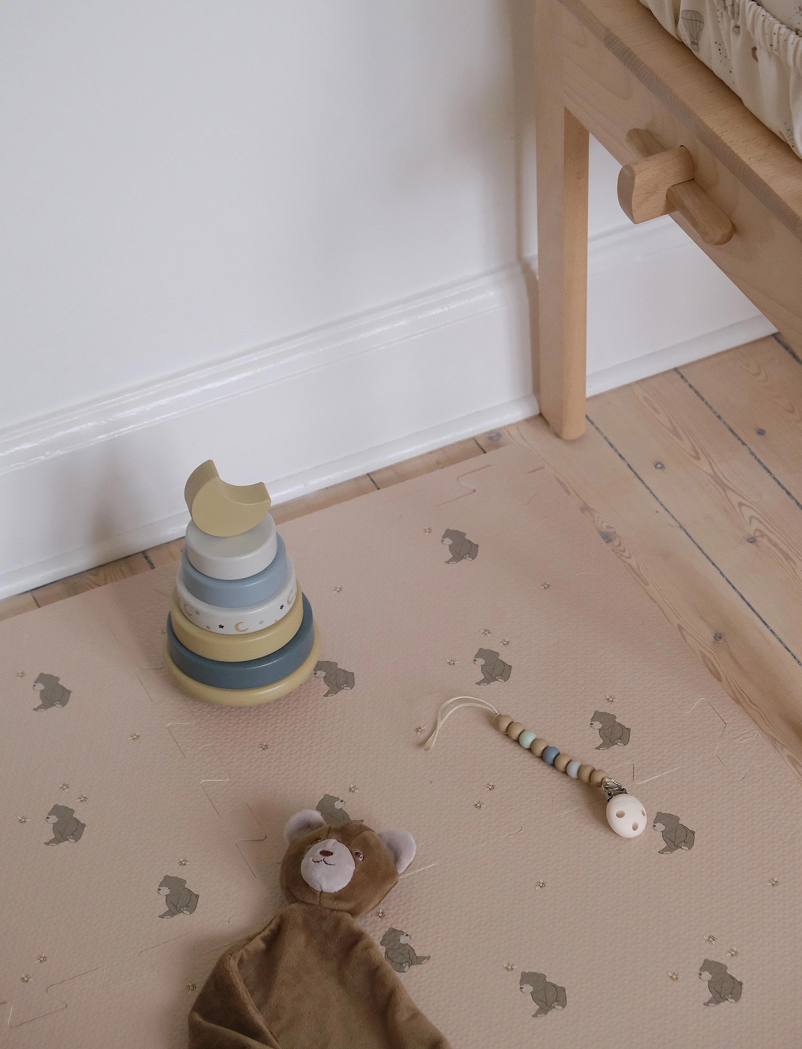 That's Mine Alva Foam Play Mat Print, 100X100X1 cm, Baby Sleep, Beige - Mats, Kinder