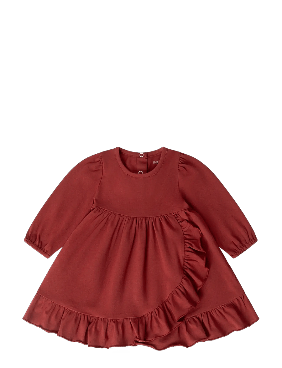 That's Mine - Emilia dress - långärmade babyklänningar - lucky red - 0