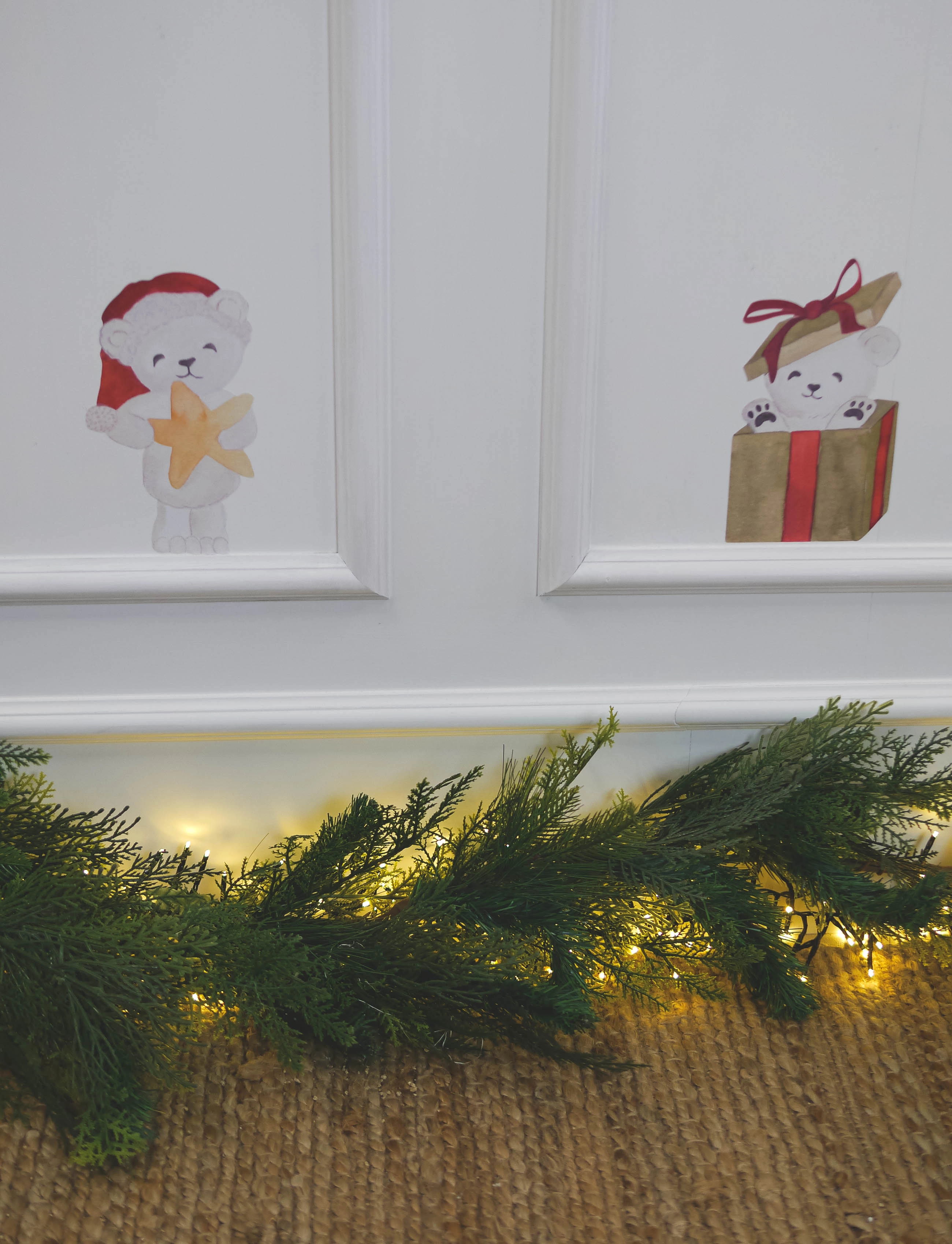 That's Mine Wallstickers Santa Bears, BEAR 1:19.5X 11 cm;BEAR 2:19X cm, Kids Decor, Weiß - Wall Stickers, Kinder