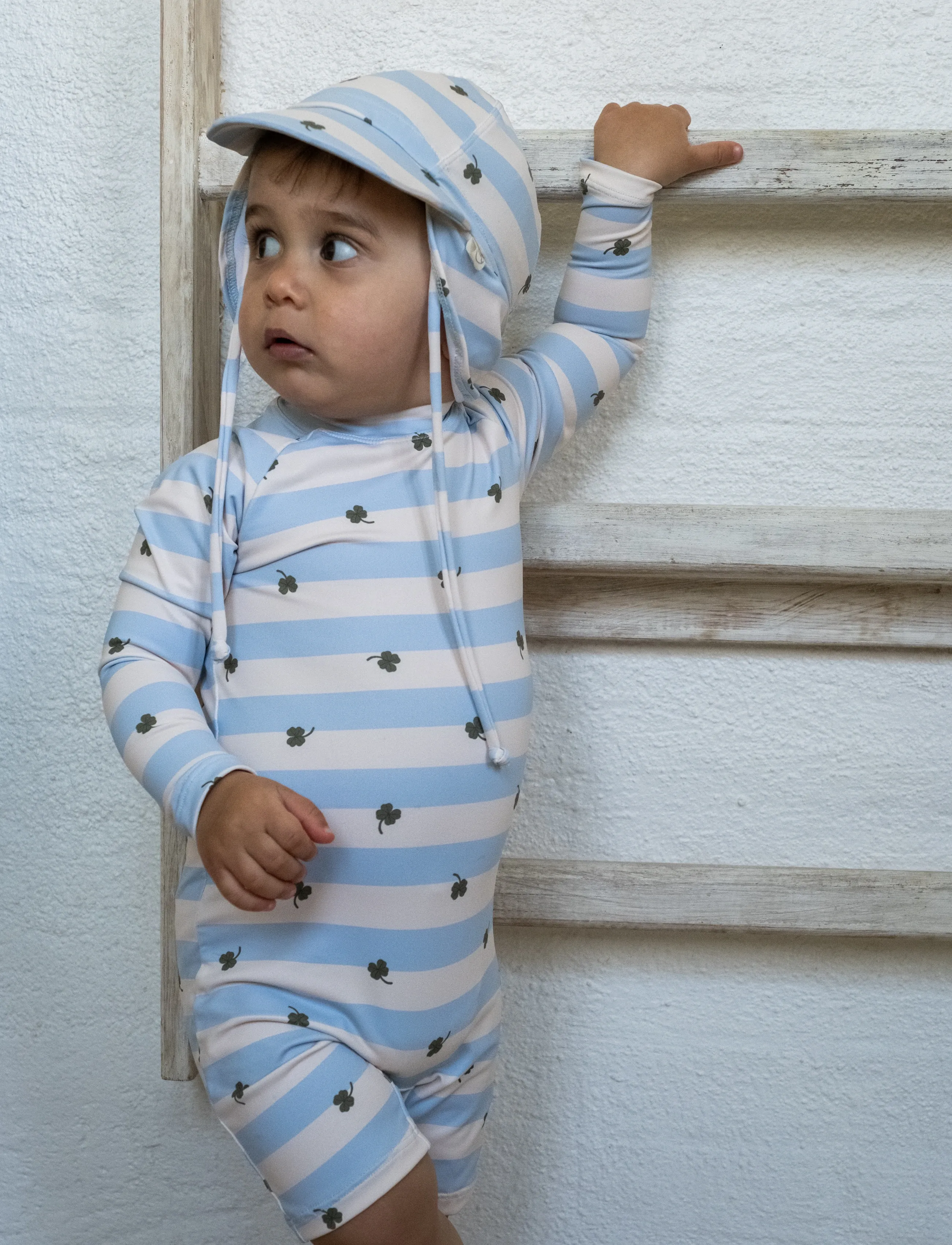 That's Mine Sune swim onesie - Badeanzüge - CLOVER STRIPES / blue