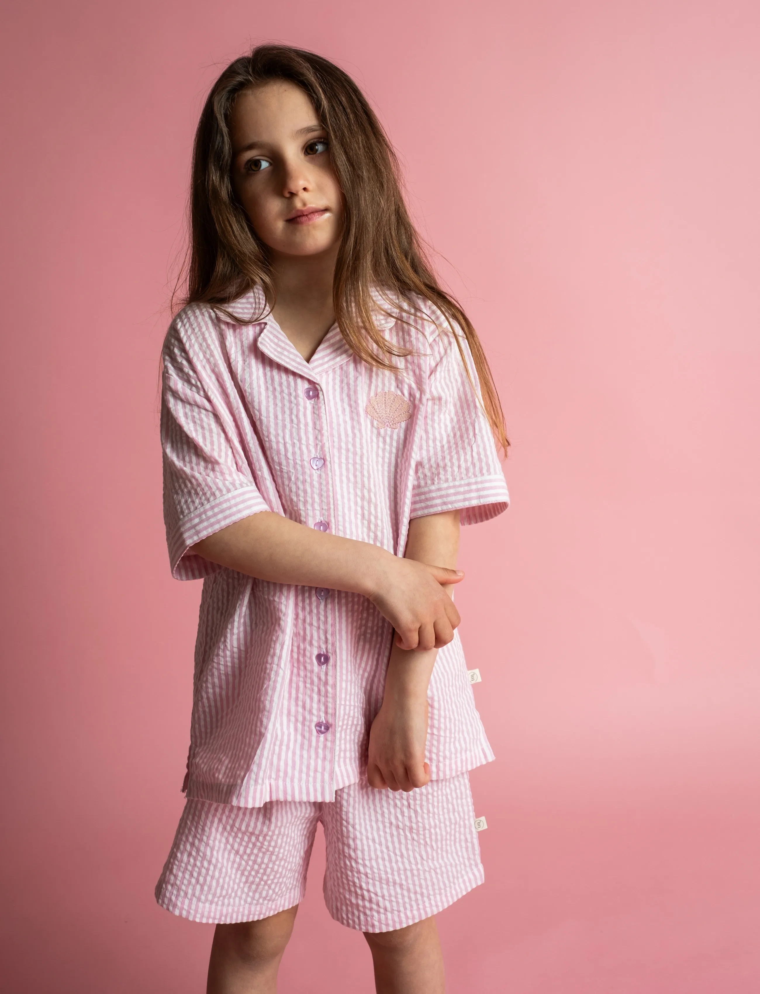 That's Mine Ino shirt - Kortärmade skjortor - PINK STRIPE / pink/rose