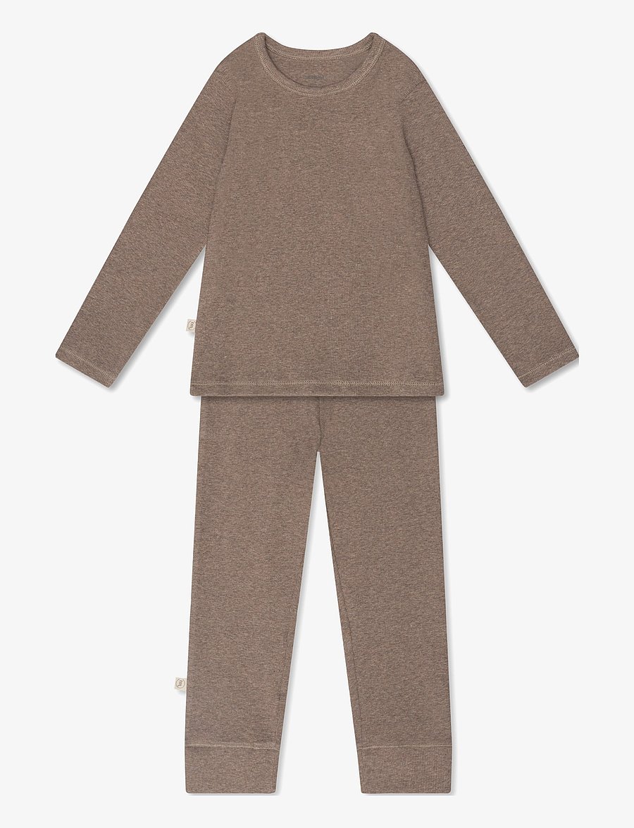 That's Mine - Christer homewear set - sett með langermabol - brown melange - 1