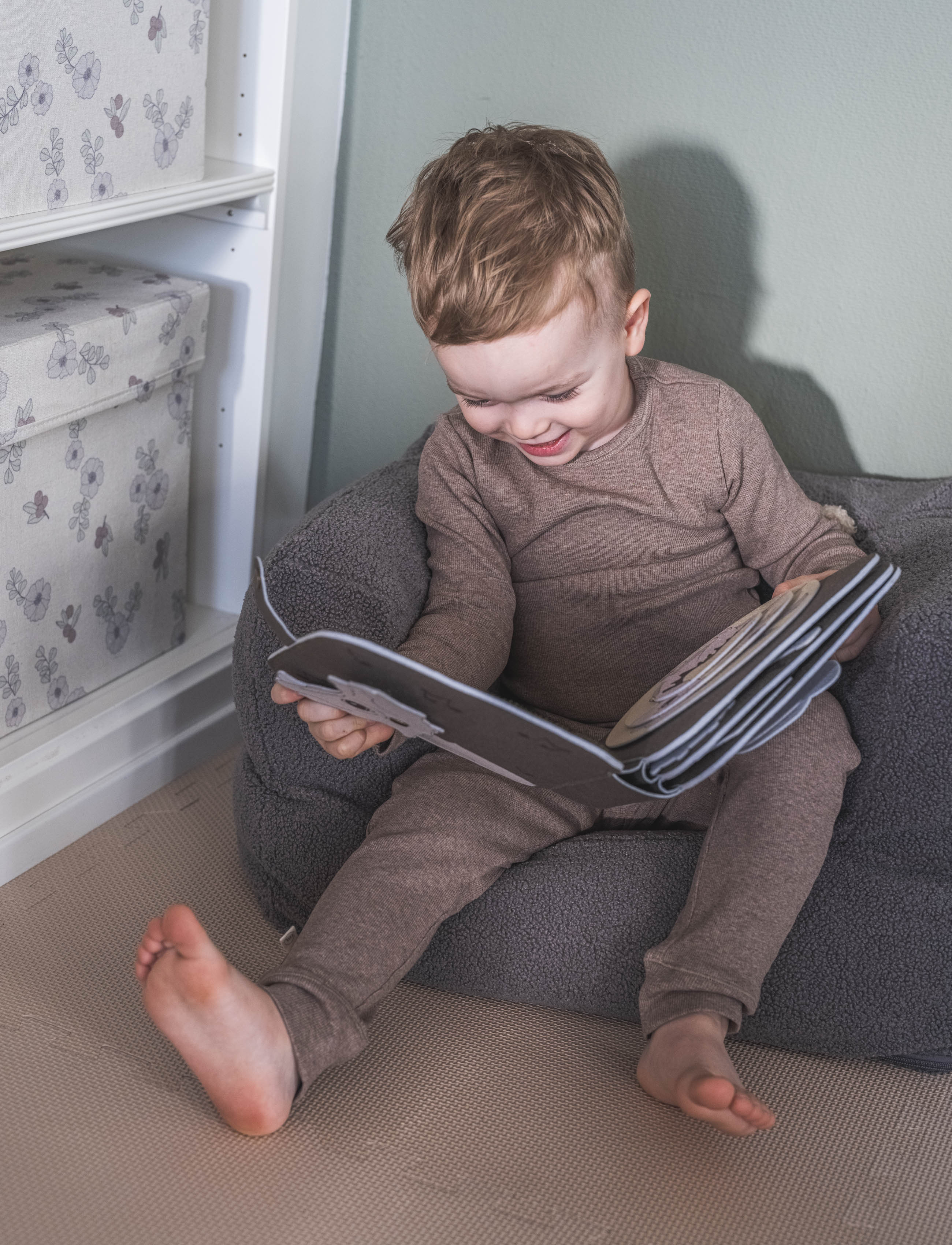 That's Mine Christer Homewear Set, 116, Brown, Sæt > Sæt Med Langærmet T-Shirt, Børn