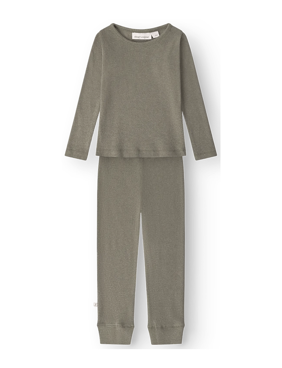 That's Mine - Christer homewear set - sets mit langärmeligem t-shirt - green melange - 0