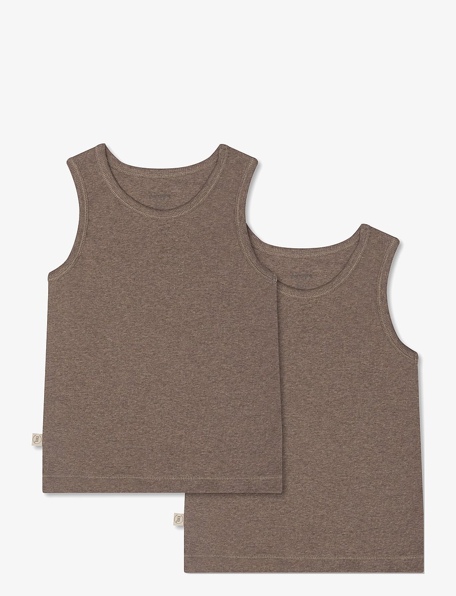That's Mine - Cuno tanktop 2-pack - linnen - brown melange - 0