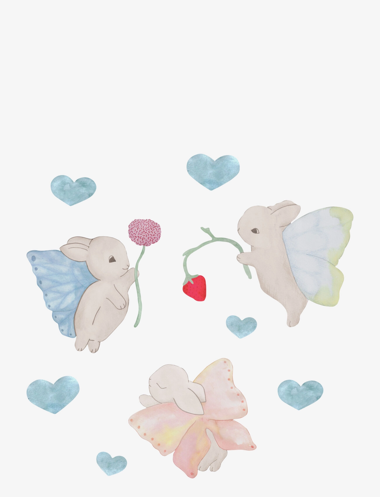 Wallsticker Fairy bunnies 3-pack - BEIGE