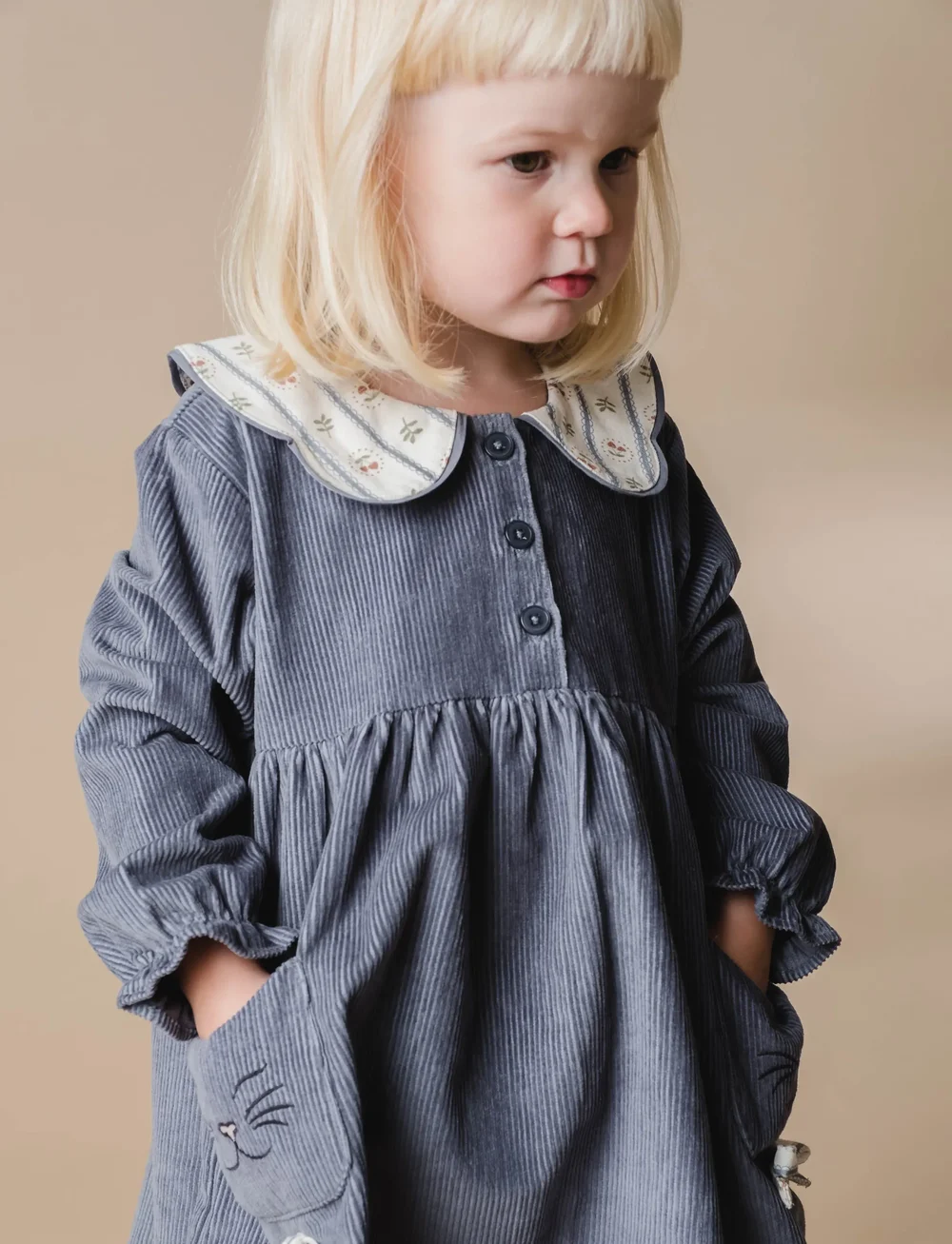 That's Mine - Rosalia dress - langärmelige freizeitkleider - flint stone - 0