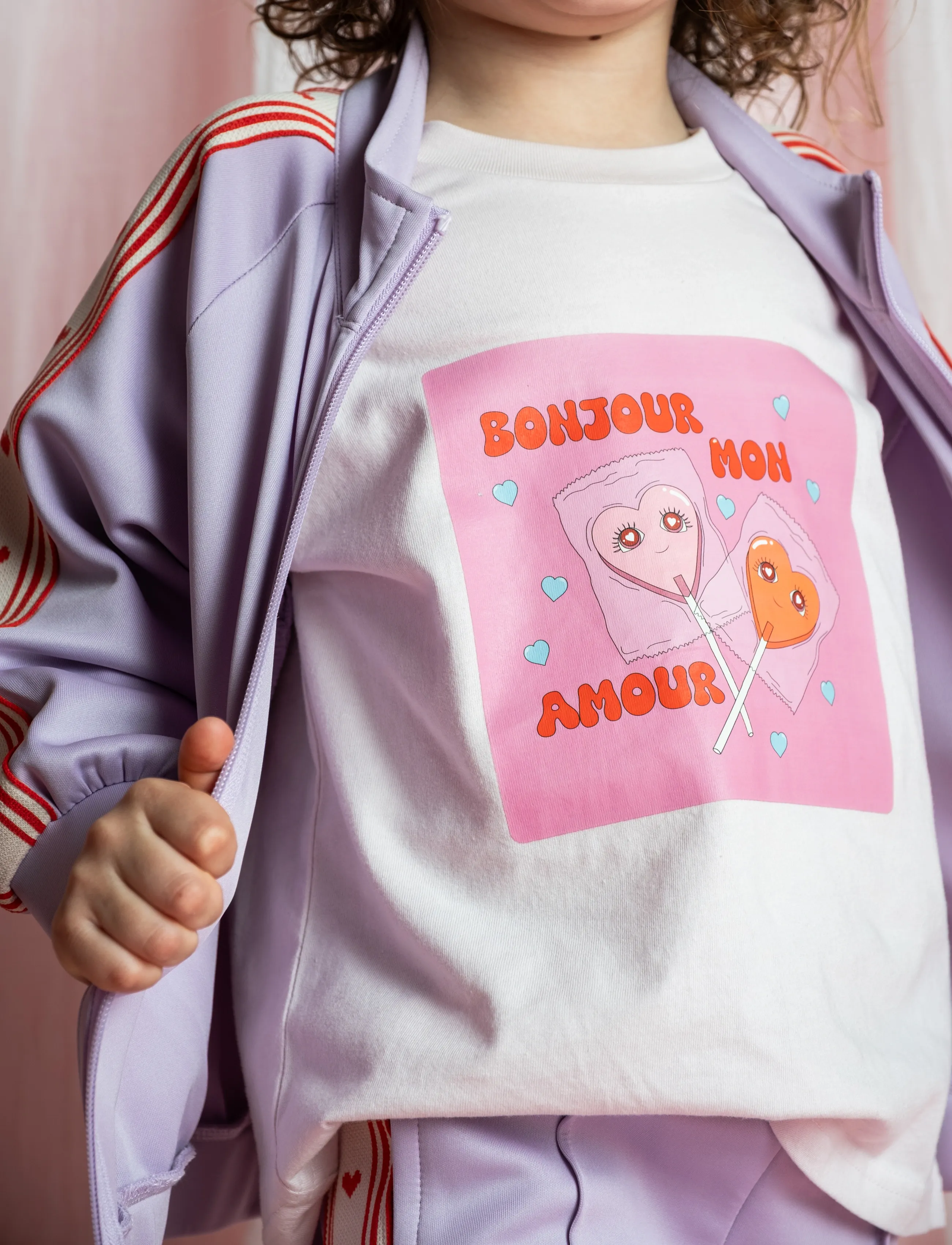 That's Mine Vilde oversized t-shirt - Toppar & T-shirts - BONJOUR MON AMOUR / pink/rose