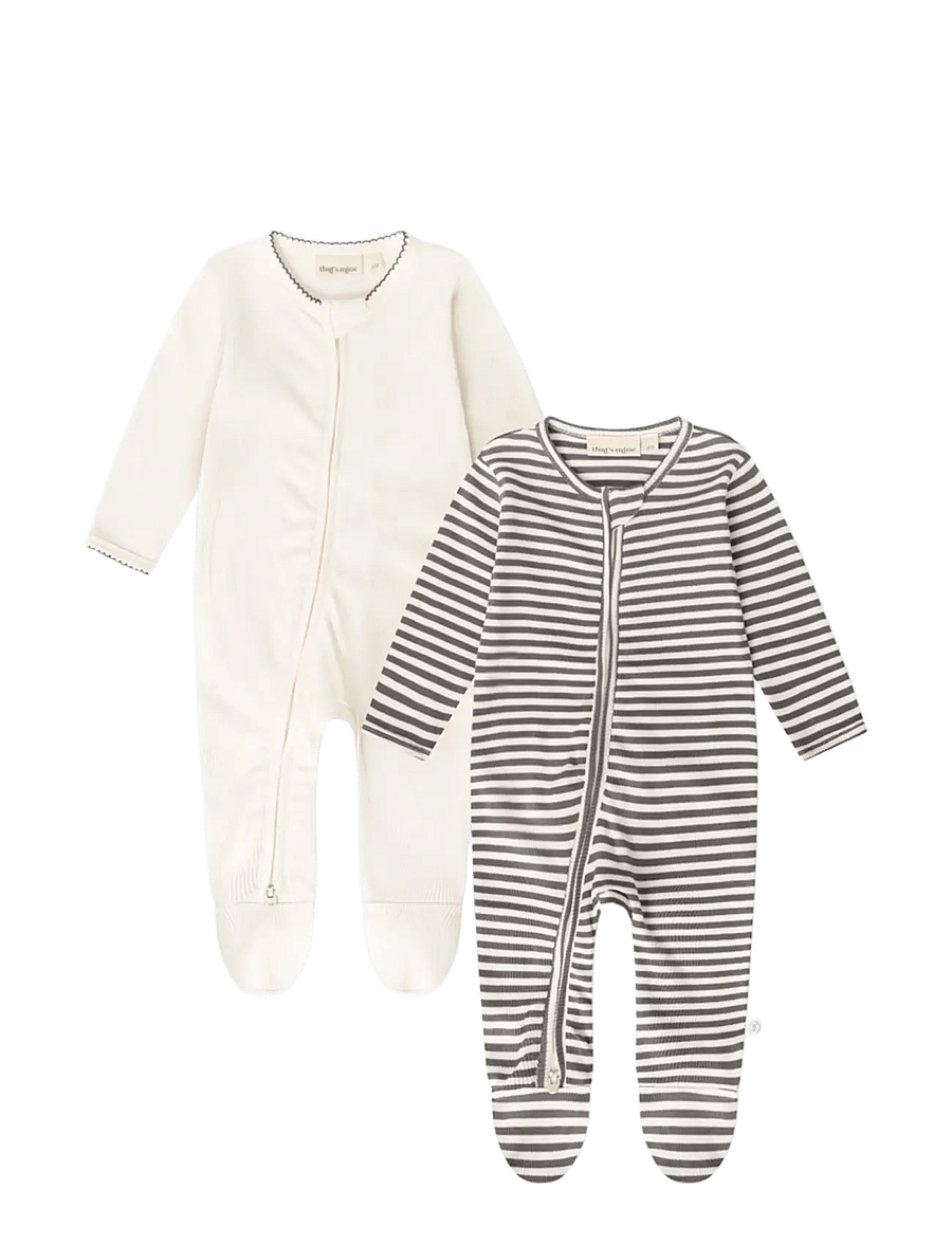 That's Mine - Jona onesie 2-pack - schlafoveralls - dark grey stripe - 1
