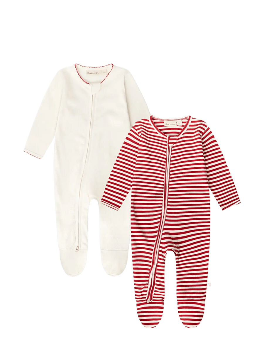 That's Mine - Jona onesie 2-pack - schlafoveralls - red stripe - 1