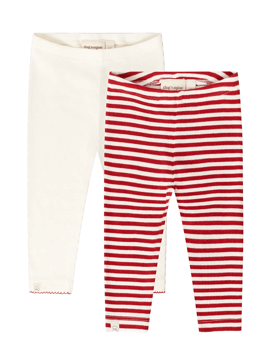 That's Mine - Jia leggings 2-pack - retuusid - red stripe - 1
