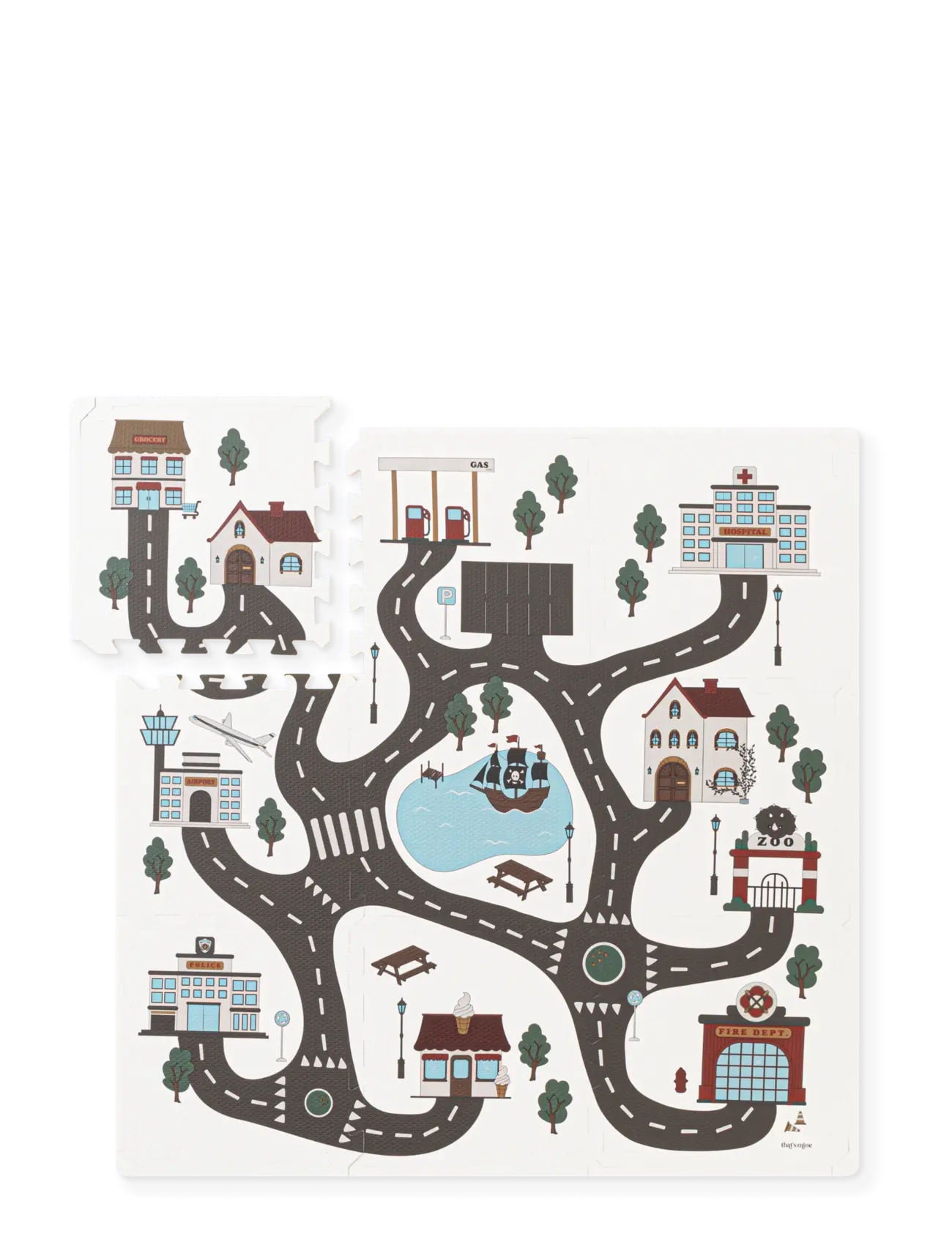 That's Mine Alva Foam play mats square - Spielmatten - ROADTRIP / white