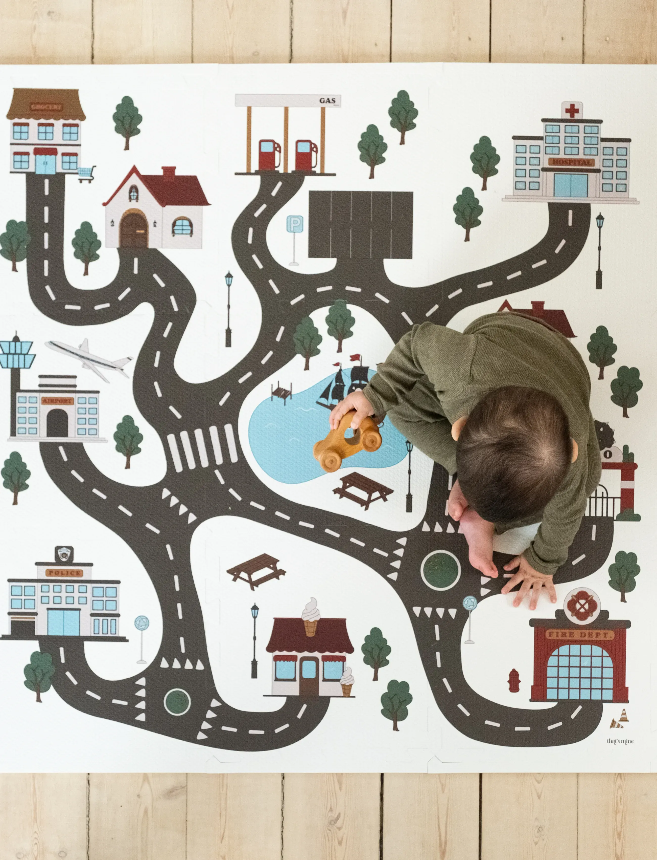 That's Mine Alva Foam Play Mats Square, One Size, White, Baby Nursery > Play Mats, Børn