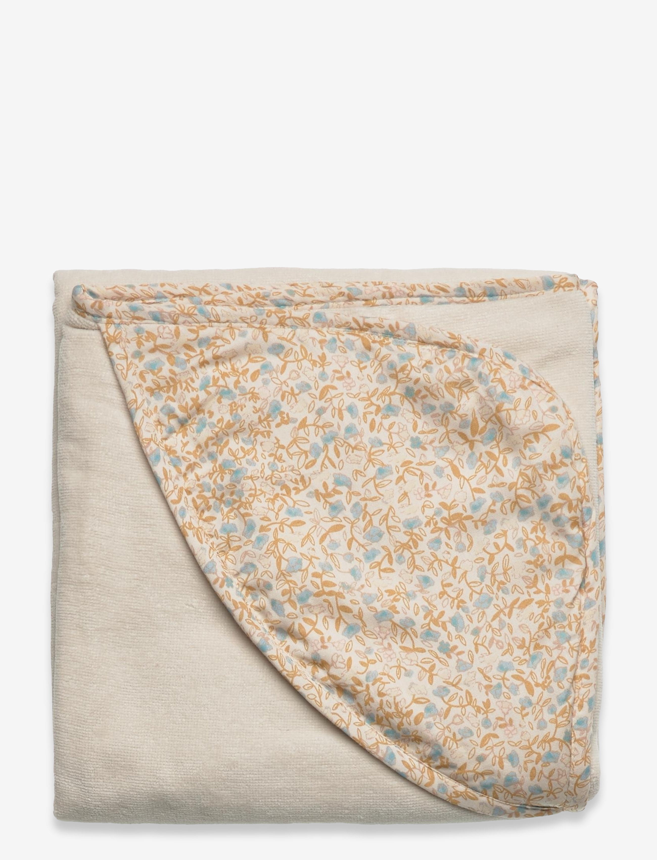 That's Mine Hooded Towel Mini Flower Blue, Håndklæde, Gul, Str: 90X 90CM