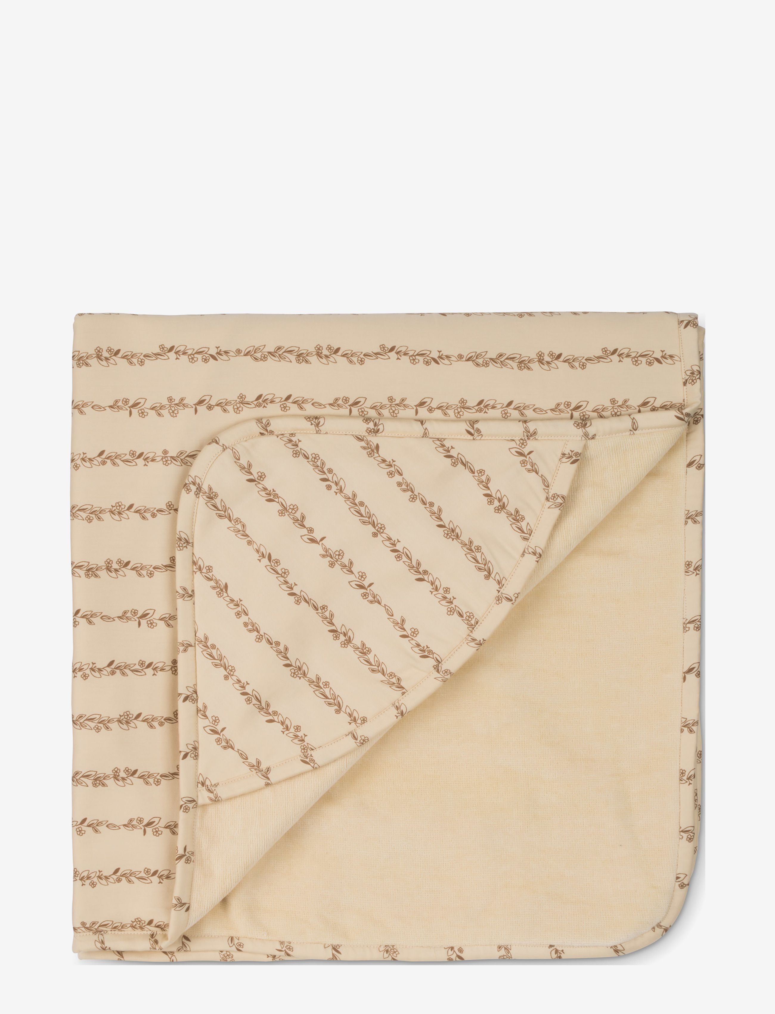 That's Mine Hooded towel Leaves Stripe - Handtücher - LEAVES STRIPE / beige