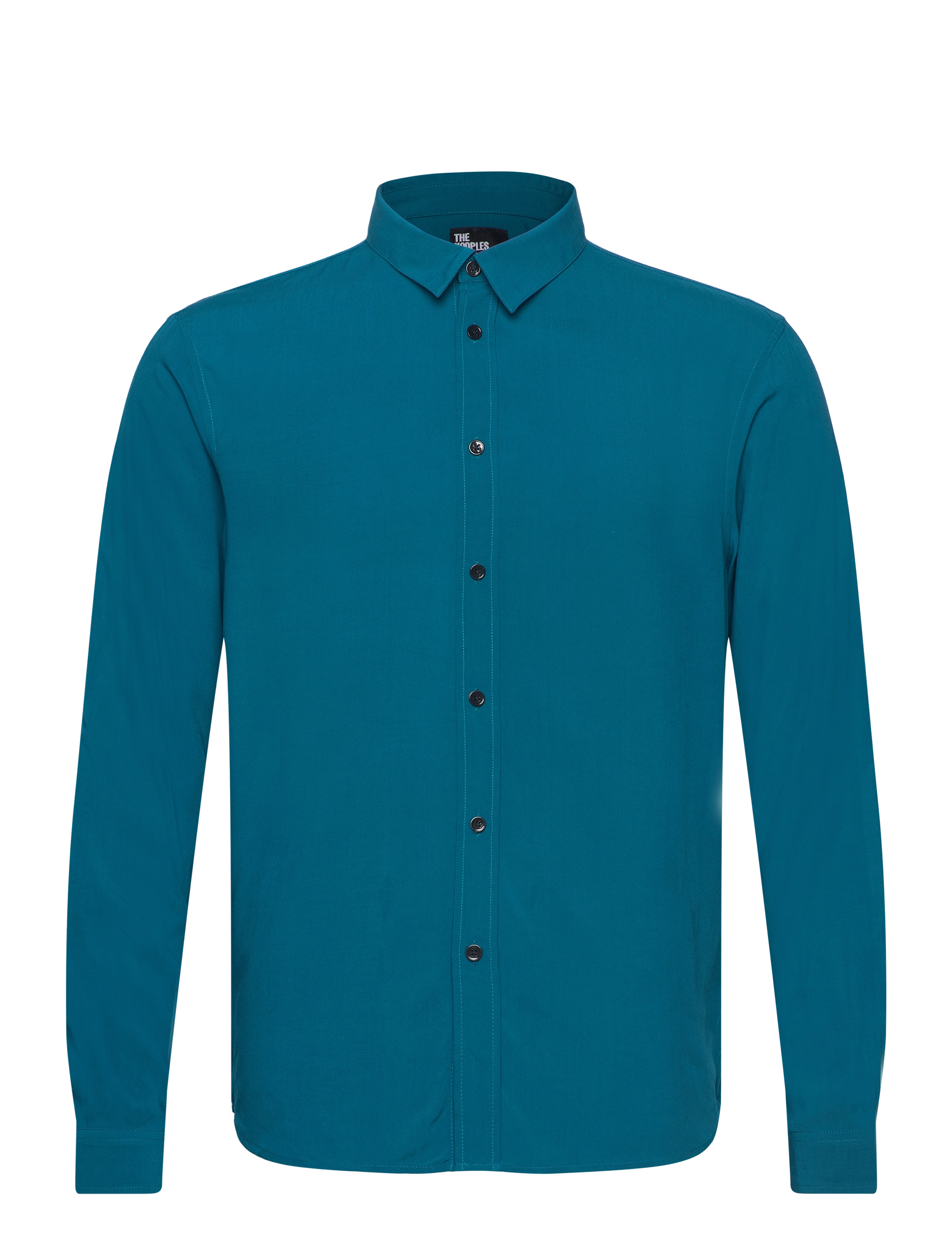 The Kooples Long-Sleeve Shirt with Classic Collar - Skjortor - MEDIUM BLUE / blue