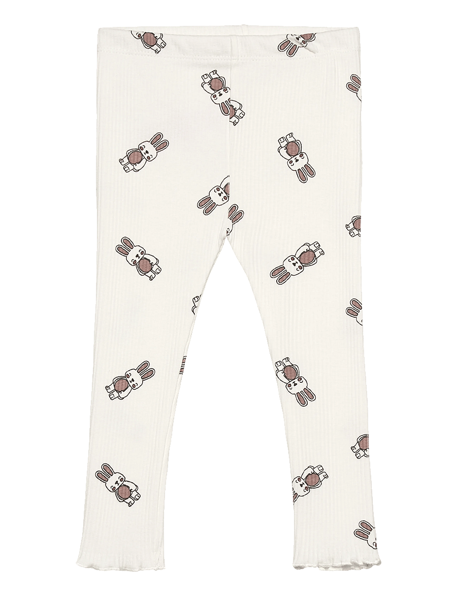 THE NEW SIBLINGS - TNSBPippa Rib Leggings - leggings - cloud dancer aop - 0