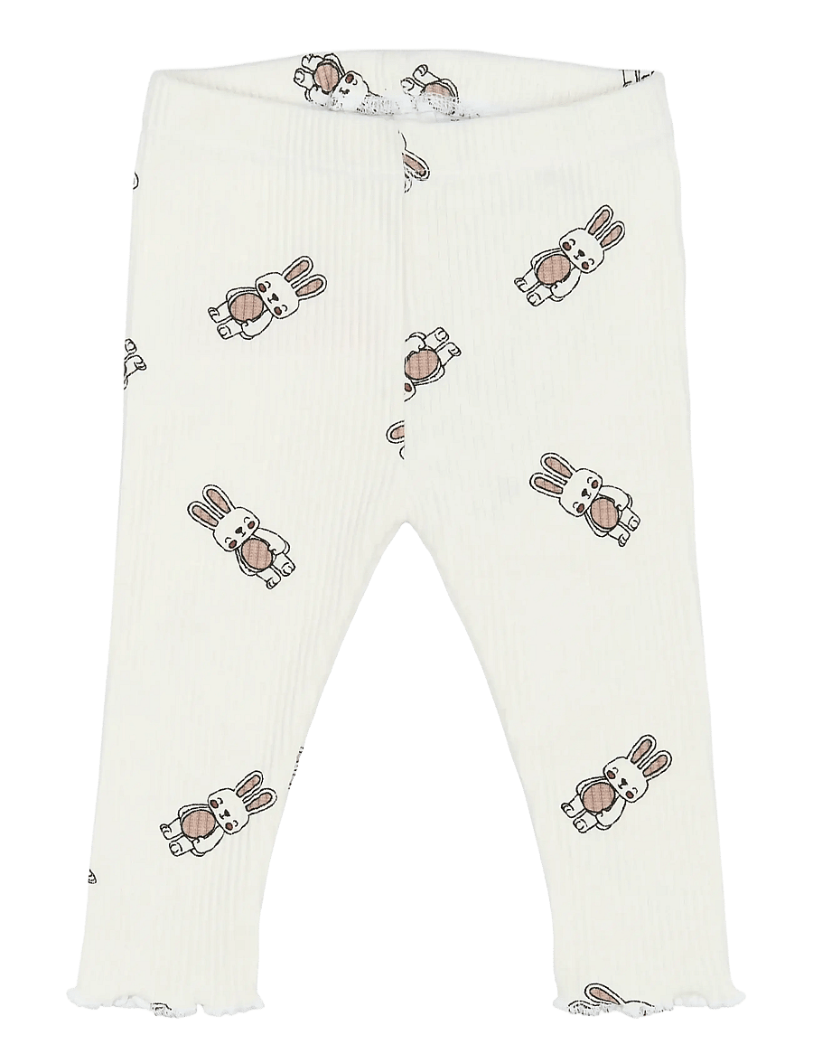 THE NEW SIBLINGS - TNSBPippa Rib Leggings - leggings - cloud dancer aop - 1