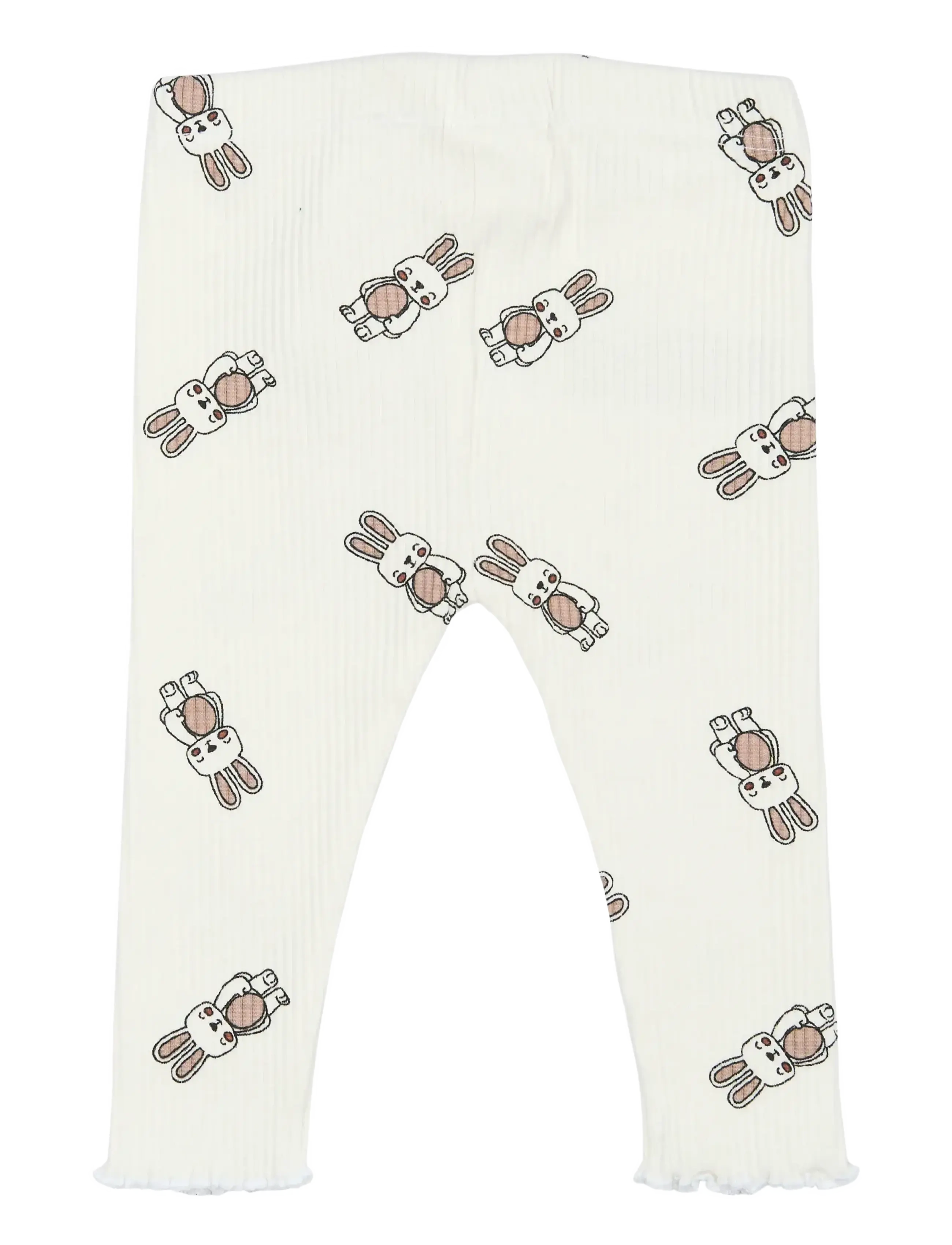 THE NEW SIBLINGS - TNSBPippa Rib Leggings - autumn clothing - cloud dancer aop - 2