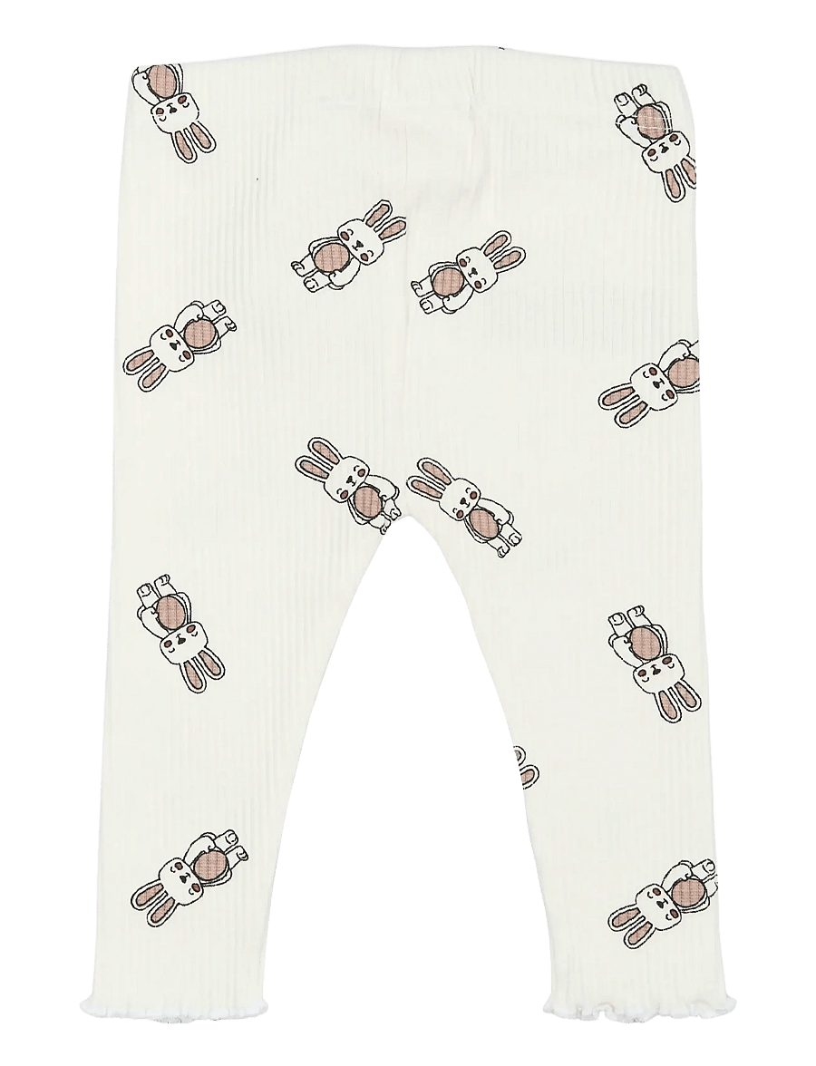 THE NEW SIBLINGS - TNSBPippa Rib Leggings - leggings - cloud dancer aop - 2