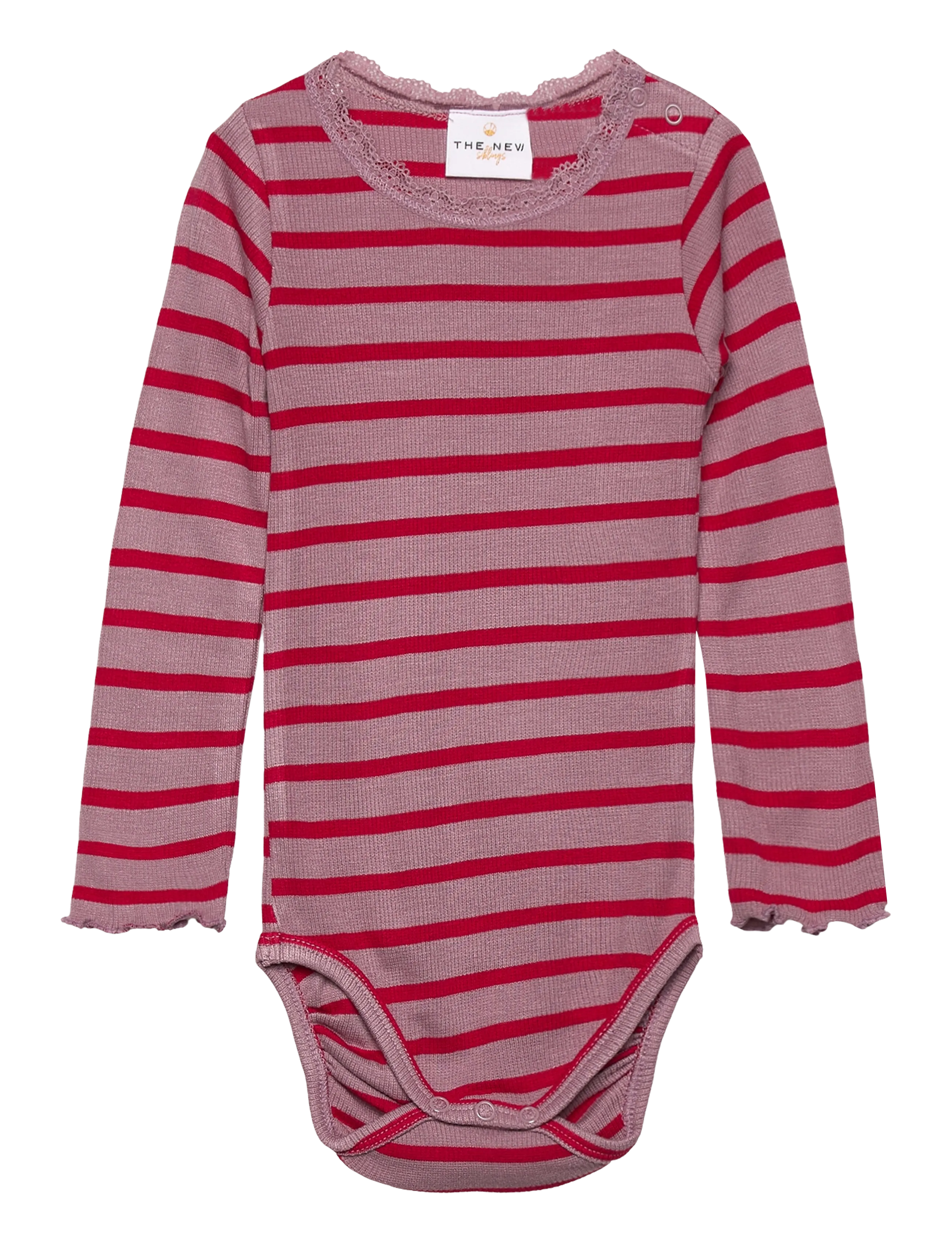THE NEW SIBLINGS TNSBRie L_S Rib Body - Kleidung - MAUVE SHADOWS STRIPED / pink/rose
