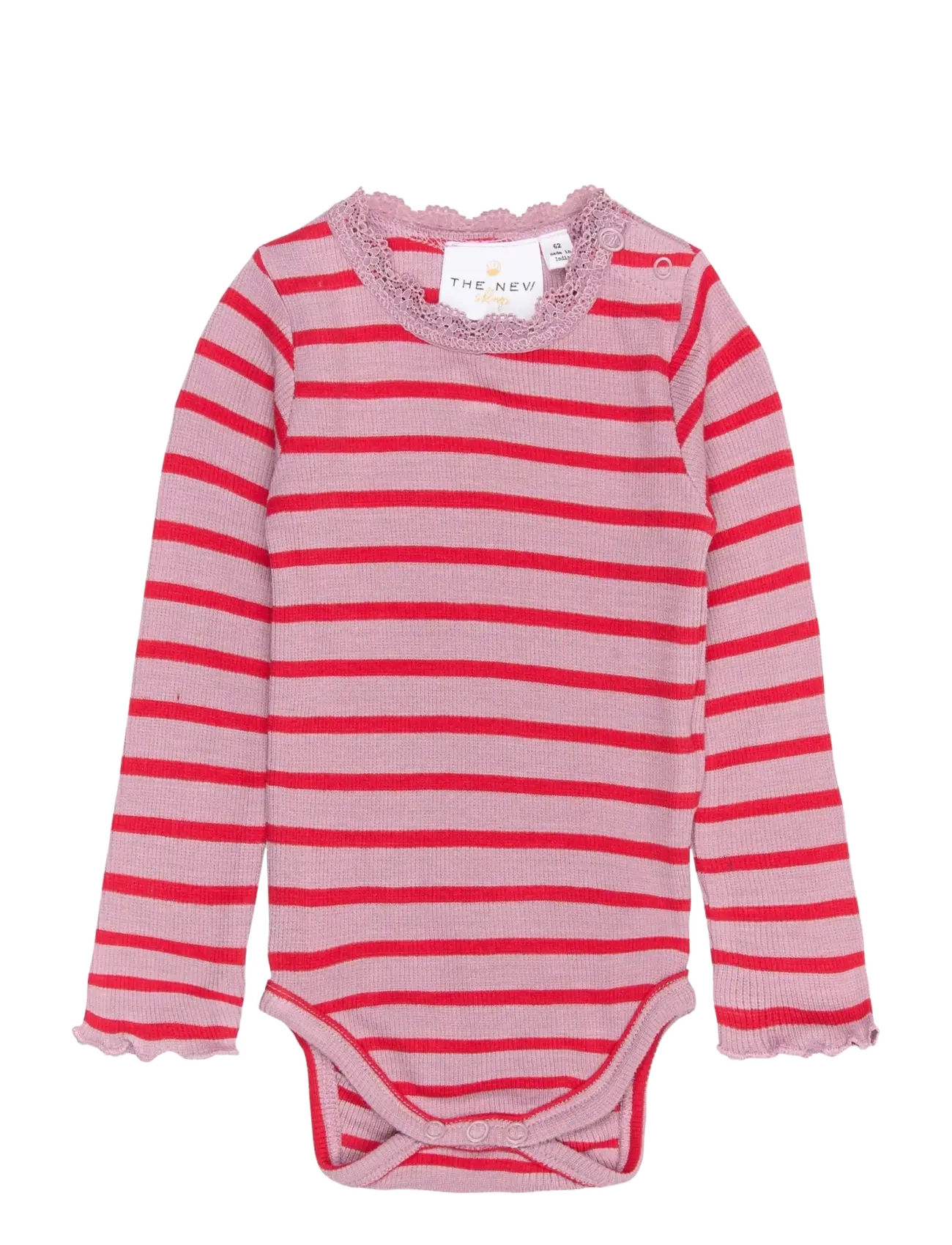 THE NEW SIBLINGS TNSBRie L_S Rib Body - Bodid - MAUVE SHADOWS STRIPED / pink/rose