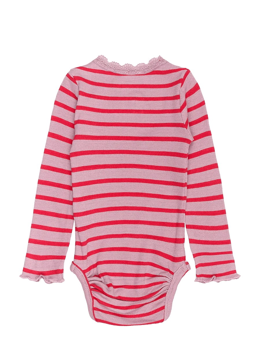 THE NEW SIBLINGS - TNSBRie L_S Rib Body - langärmelige bodys - mauve shadows striped - 2