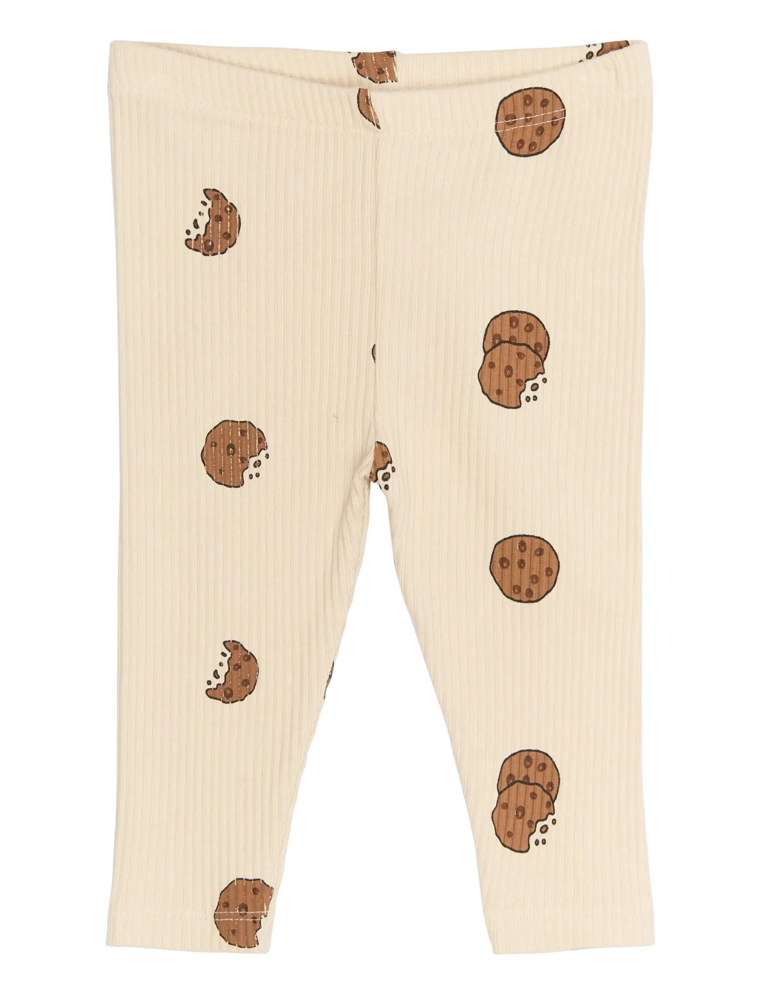 THE NEW SIBLINGS TNSBRyan Rib Leggings - Baby 44-92 - GARDENIA AOP / cream