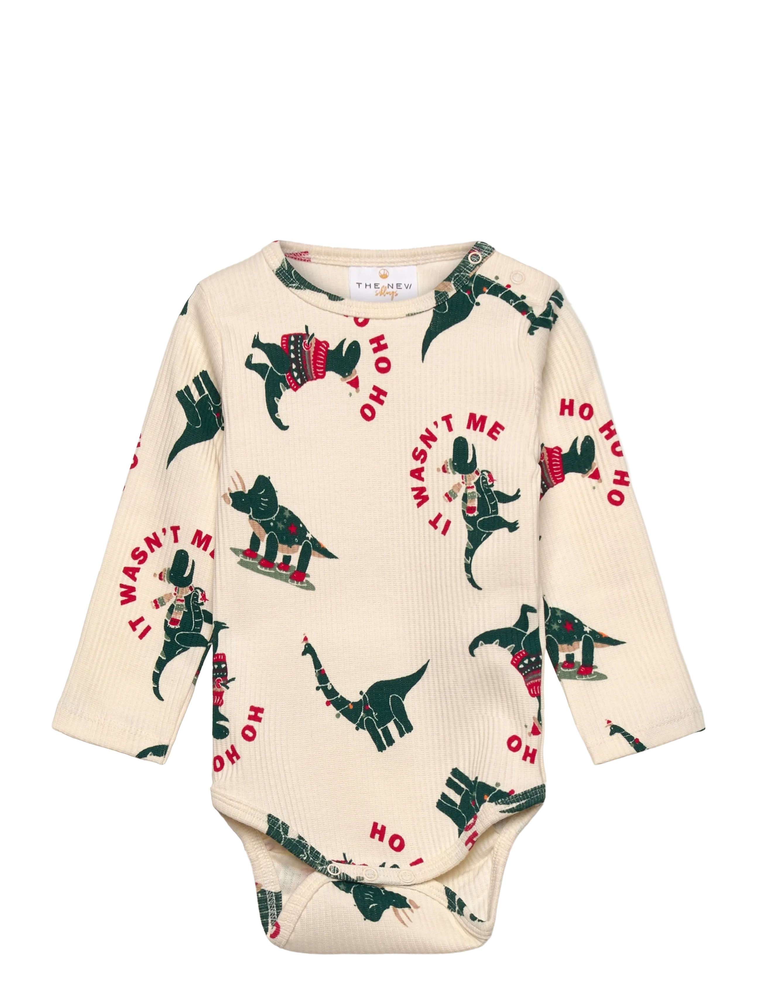 THE NEW SIBLINGS TNSBHoliday L_S Rib Body - Bodid - GARDENIA DINO AOP / cream