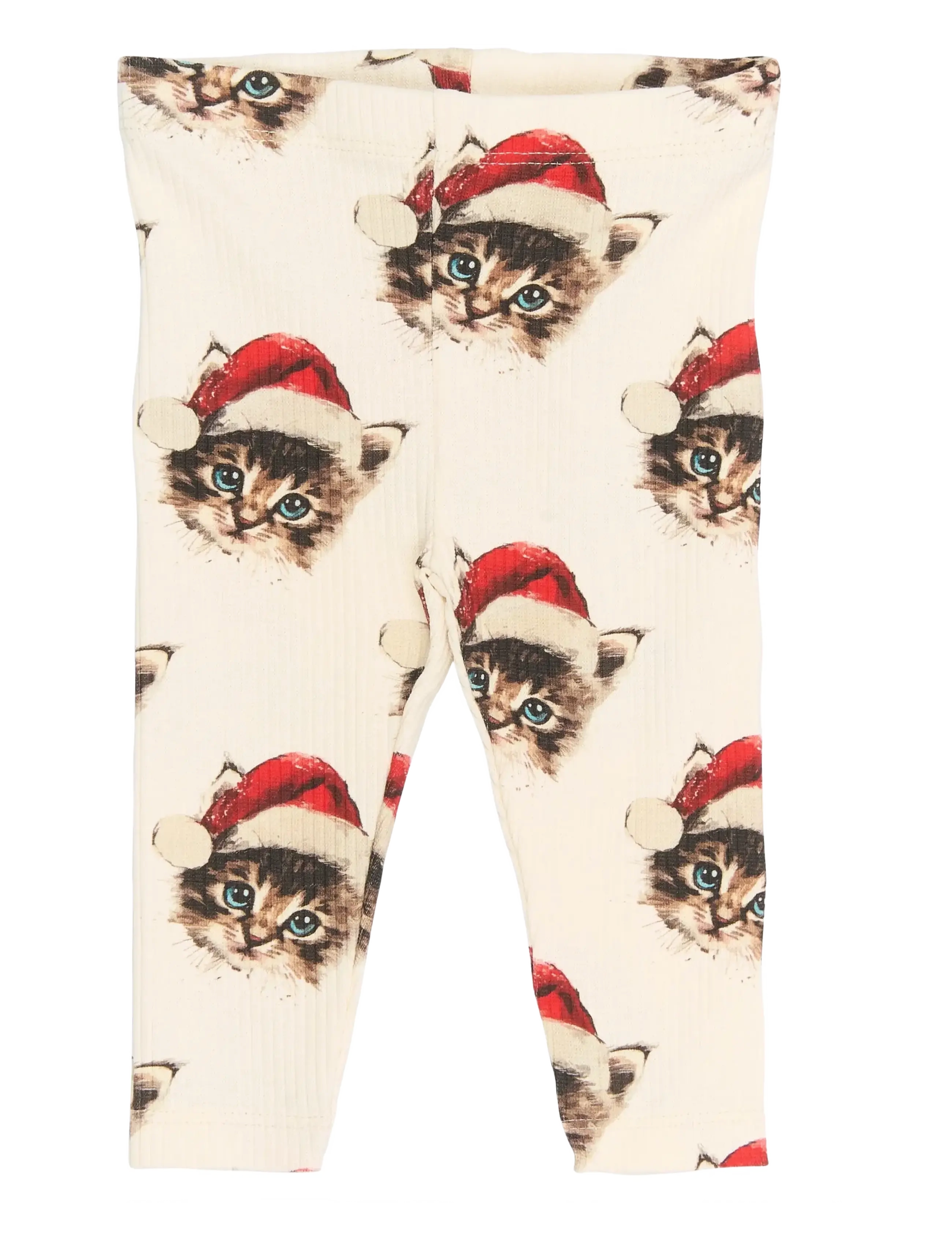 THE NEW SIBLINGS - TNSBHoliday Rib Leggings - höstkläder - gardenia cat aop - 1