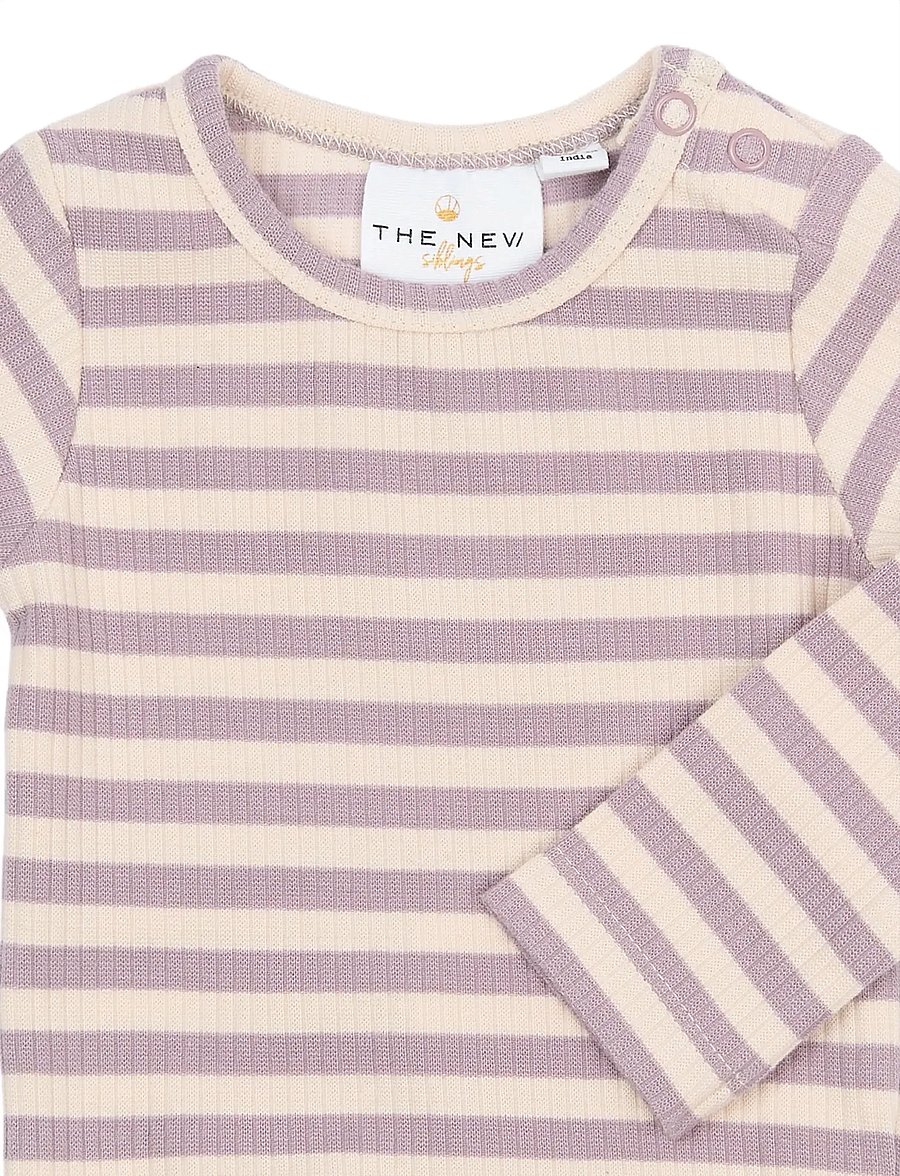THE NEW SIBLINGS - TNSBFro L_S Rib Body - langärmelige bodys - sea fog striped - 2