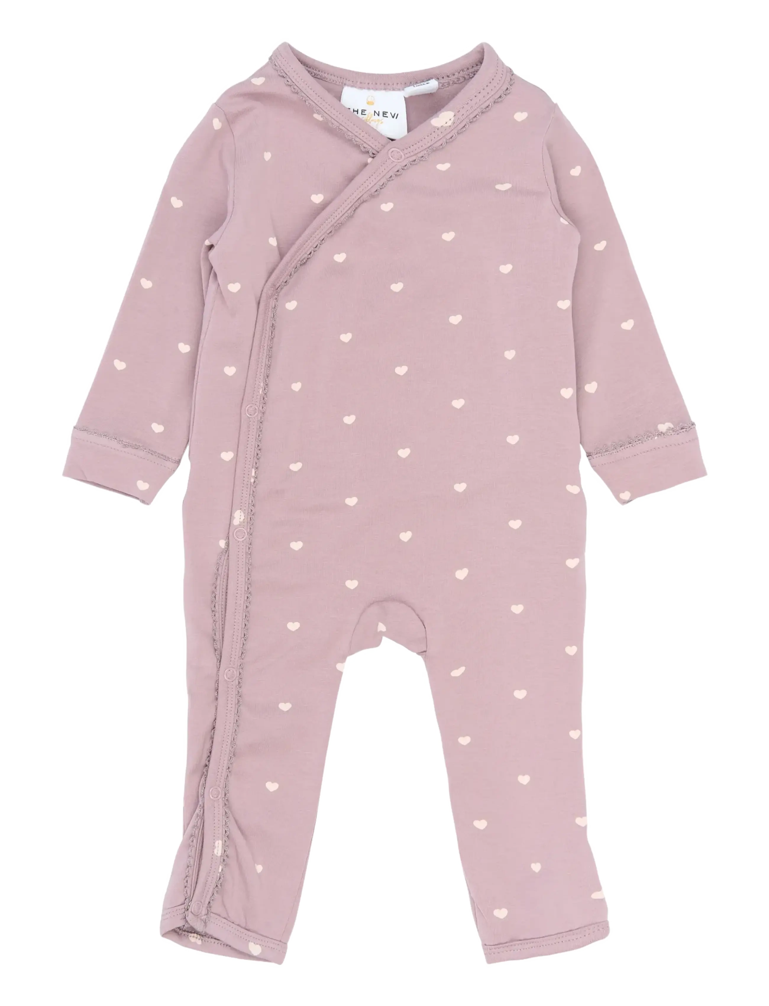 THE NEW SIBLINGS TNSBNova L_S Wrap Jumpsuit - Baby 44-92 - SEA FOG AOP / pink/rose