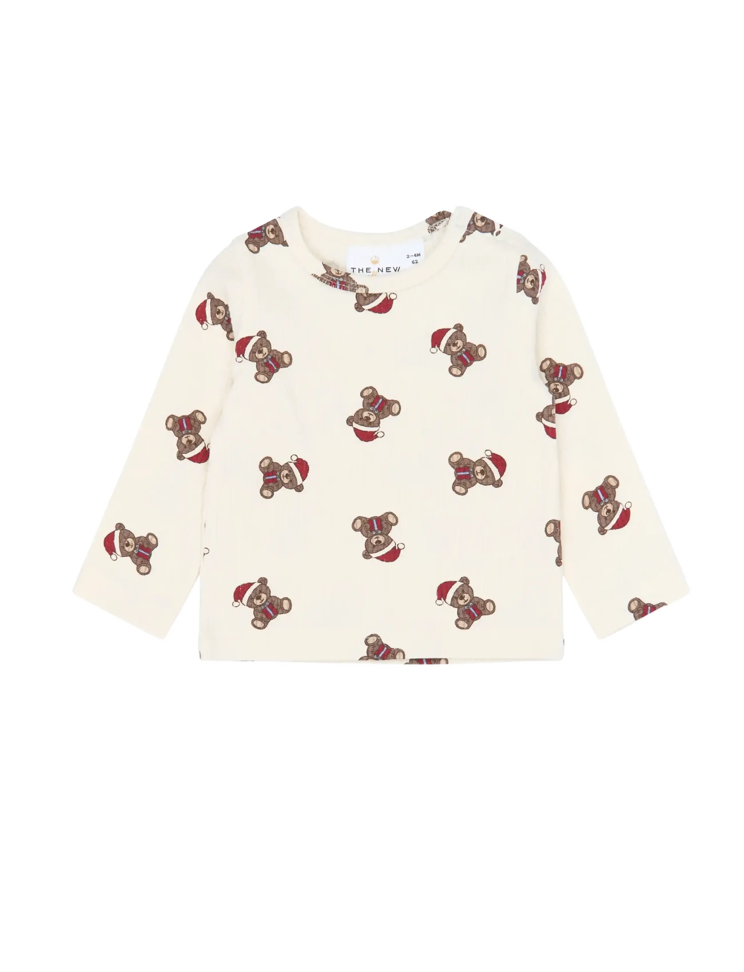 THE NEW SIBLINGS TNSBHoliday Teddy L_S Rib Tee - Tops - GARDENIA AOP / cream