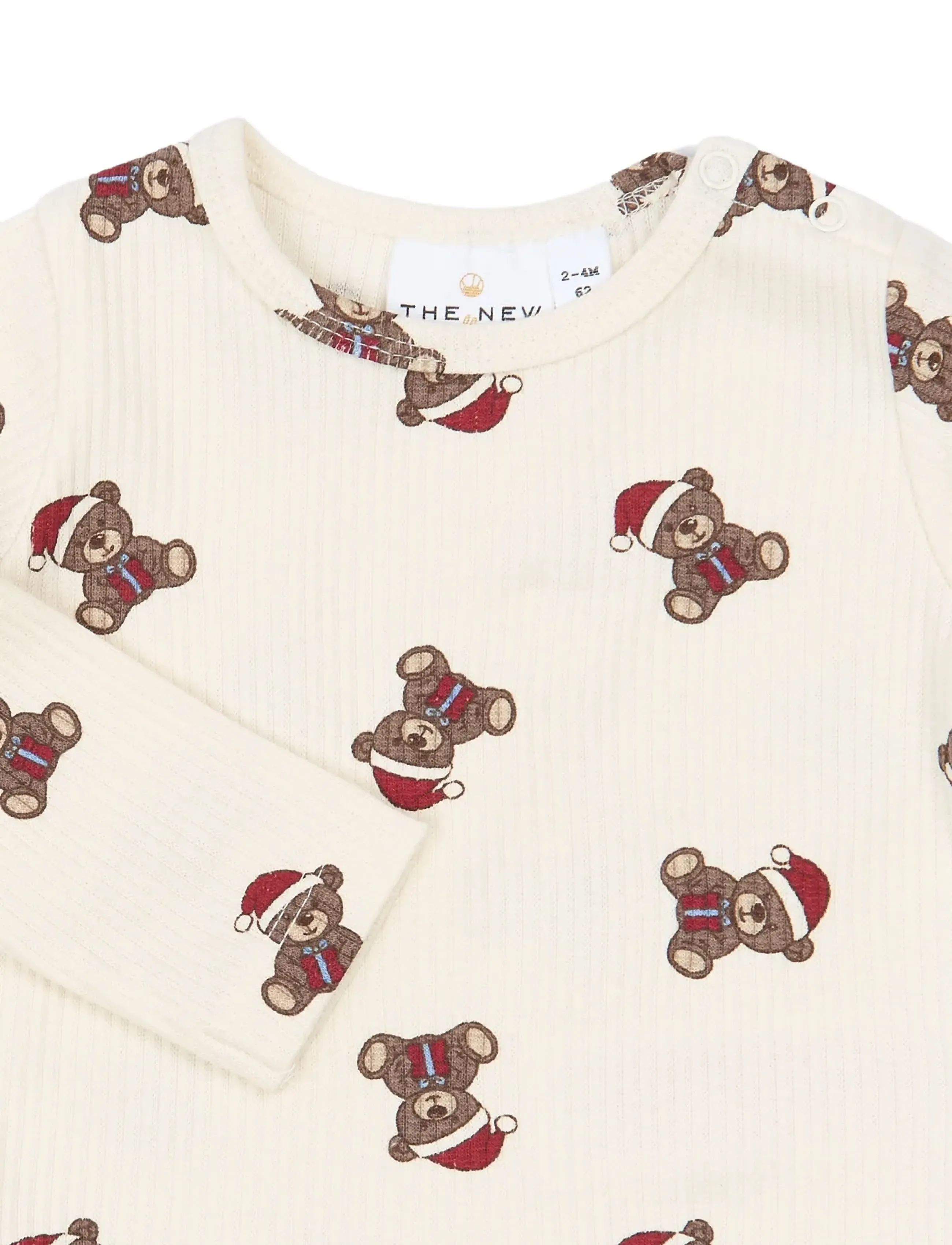 THE NEW SIBLINGS - TNSBHoliday Teddy L_S Rib Tee - gardenia aop - 2