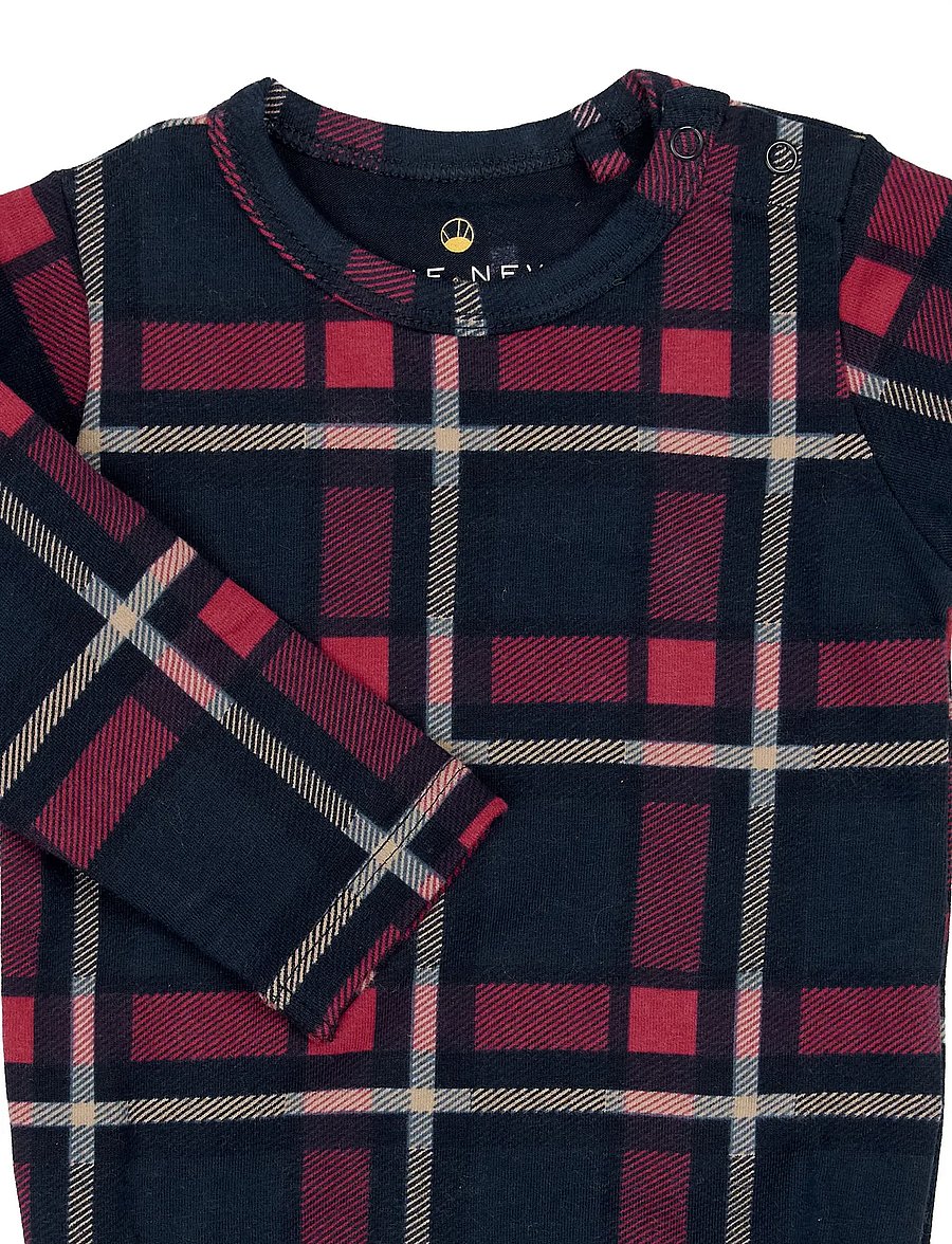 THE NEW SIBLINGS - TNSBHoliday Tartan L_S Body - långärmade bodies - navy blazer check - 4