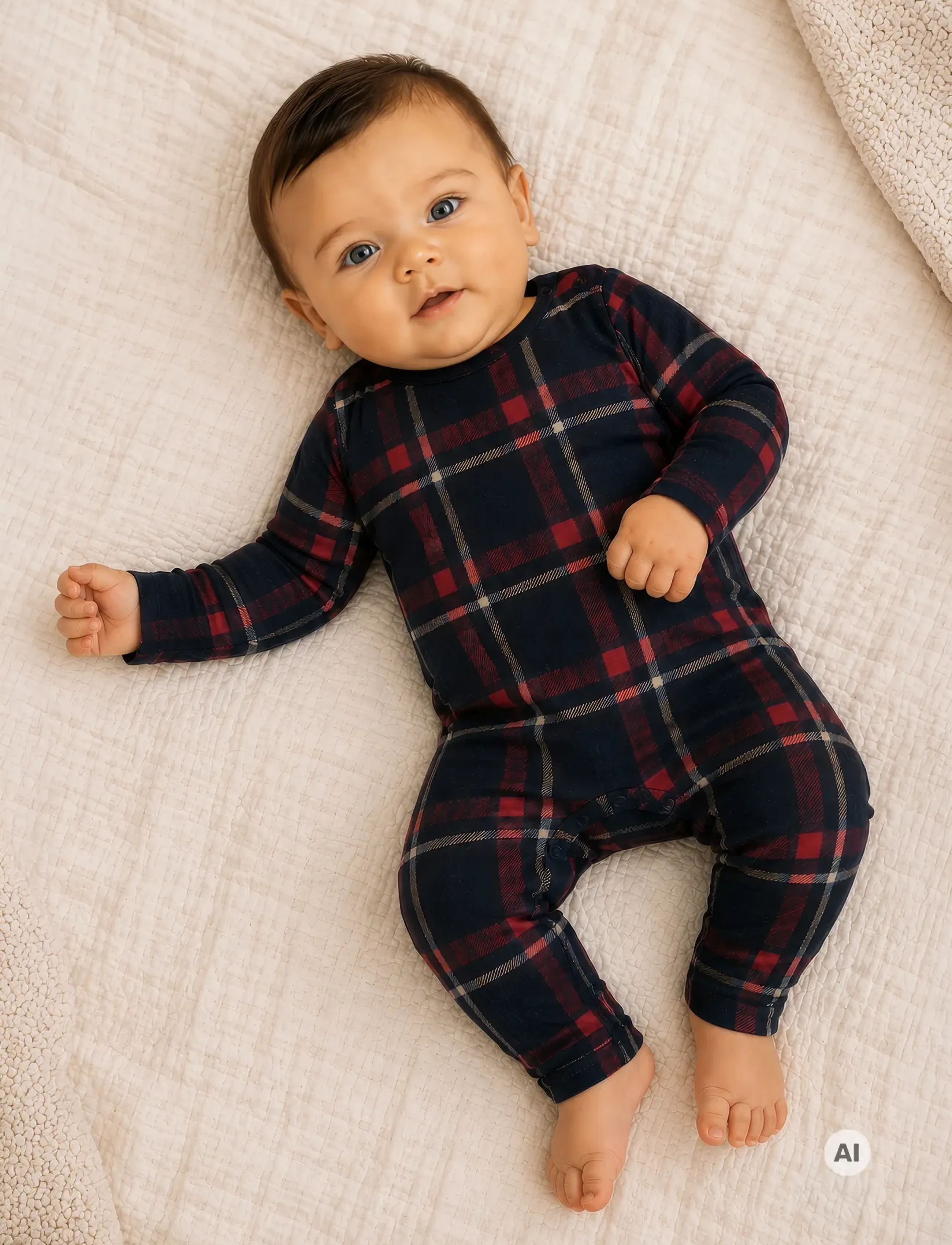 THE NEW SIBLINGS - TNSBHoliday Tartan L_S Jumpsuit - kombinesoonid - navy blazer check - 0
