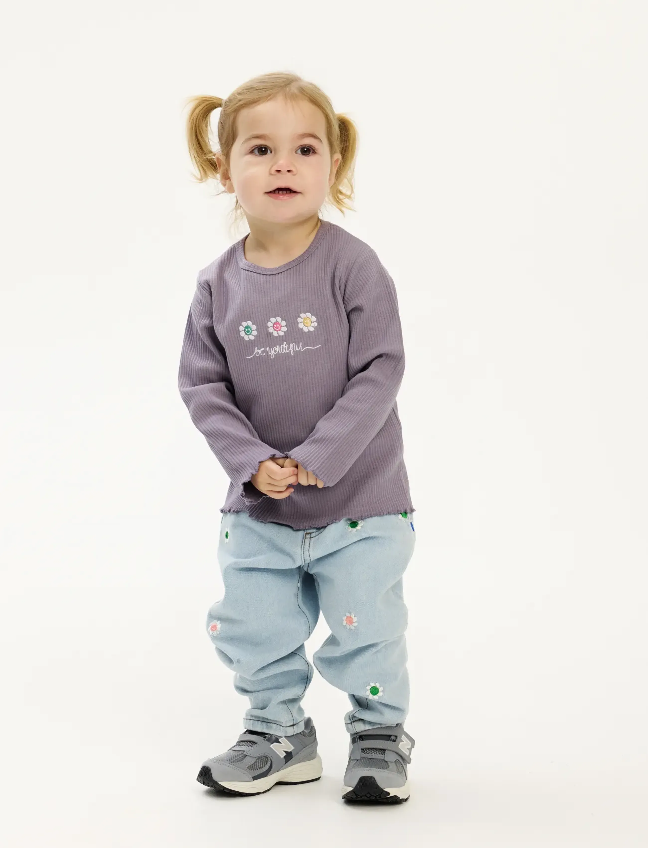 THE NEW SIBLINGS TNSTPrincess L_S Rib Tee - Långärmade t-shirts - GRAY RIDGE / purple
