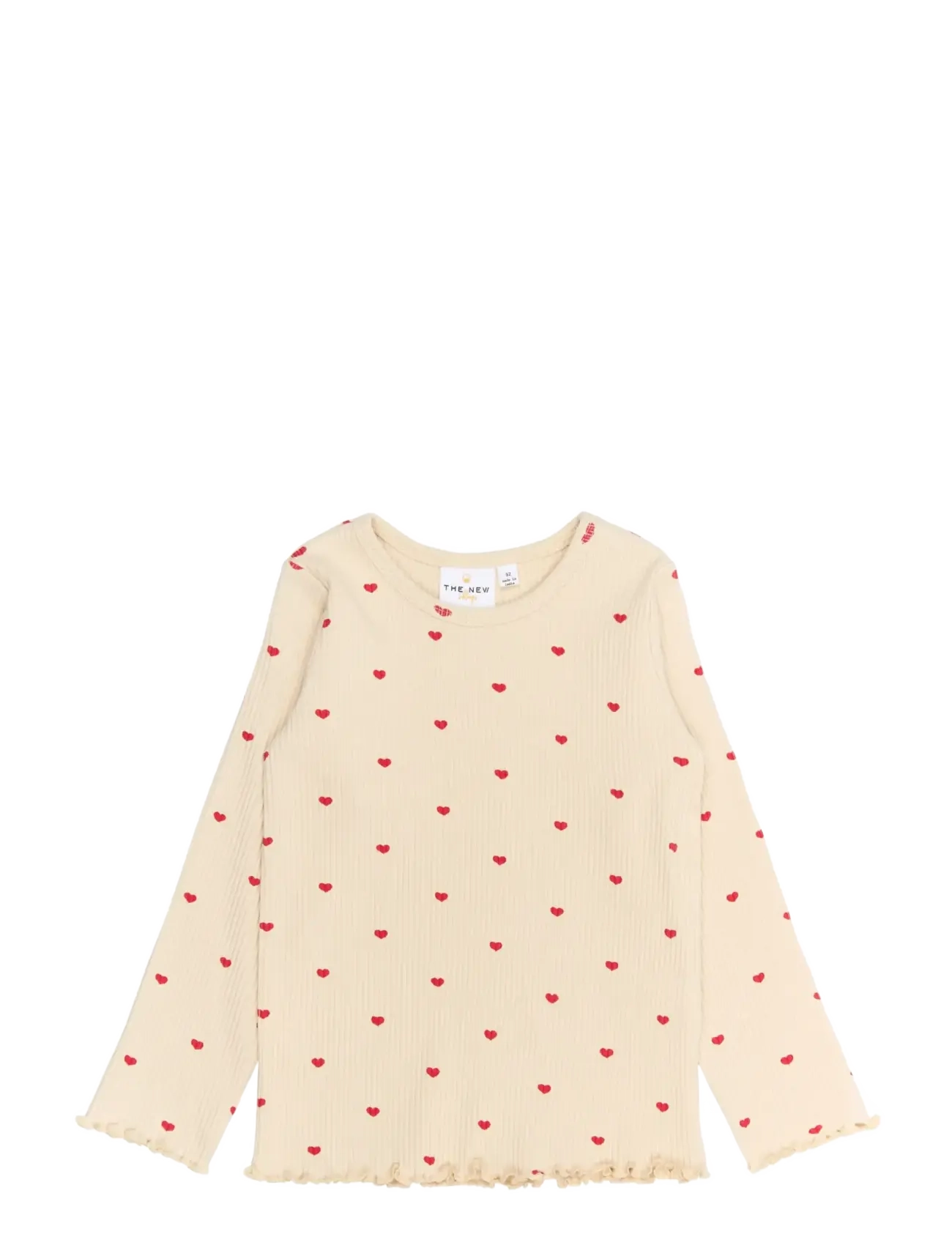 THE NEW SIBLINGS TNSTRhea L_S Rib Tee - Clothing - GARDENIA AOP / cream