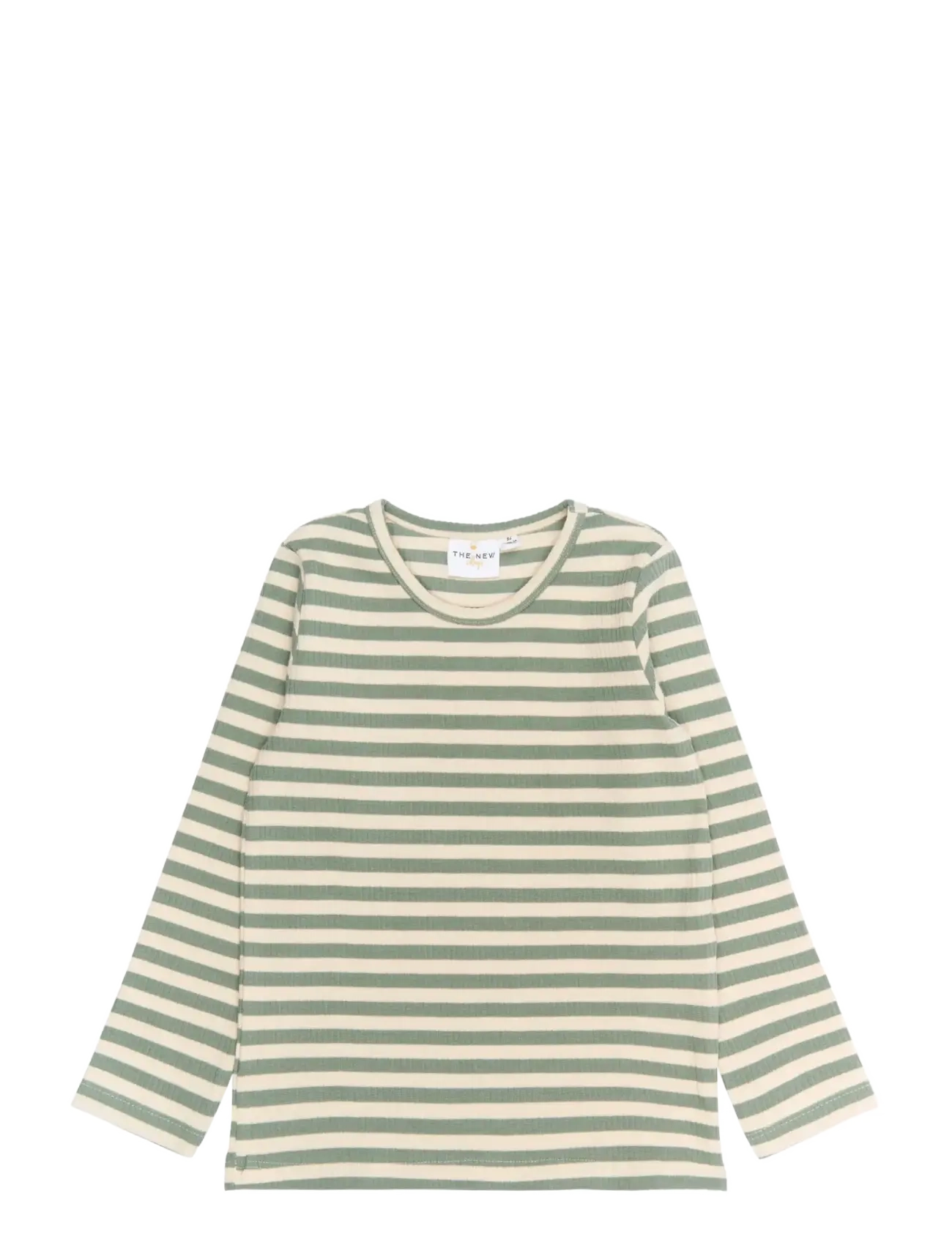 THE NEW SIBLINGS TNSTFro L_S Rib Tee - Tops - LILY PAD STRIPED / green