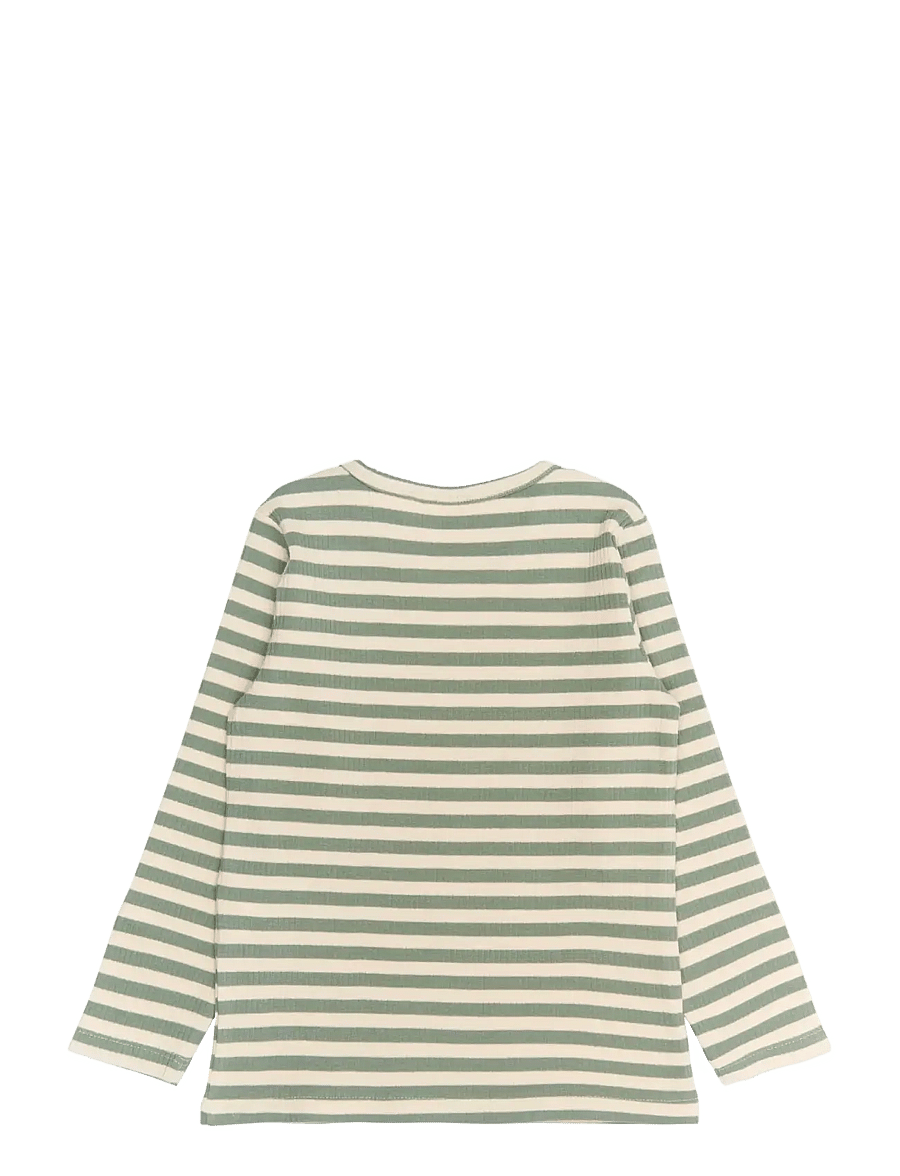 THE NEW SIBLINGS - TNSTFro L_S Rib Tee - lily pad striped - 1