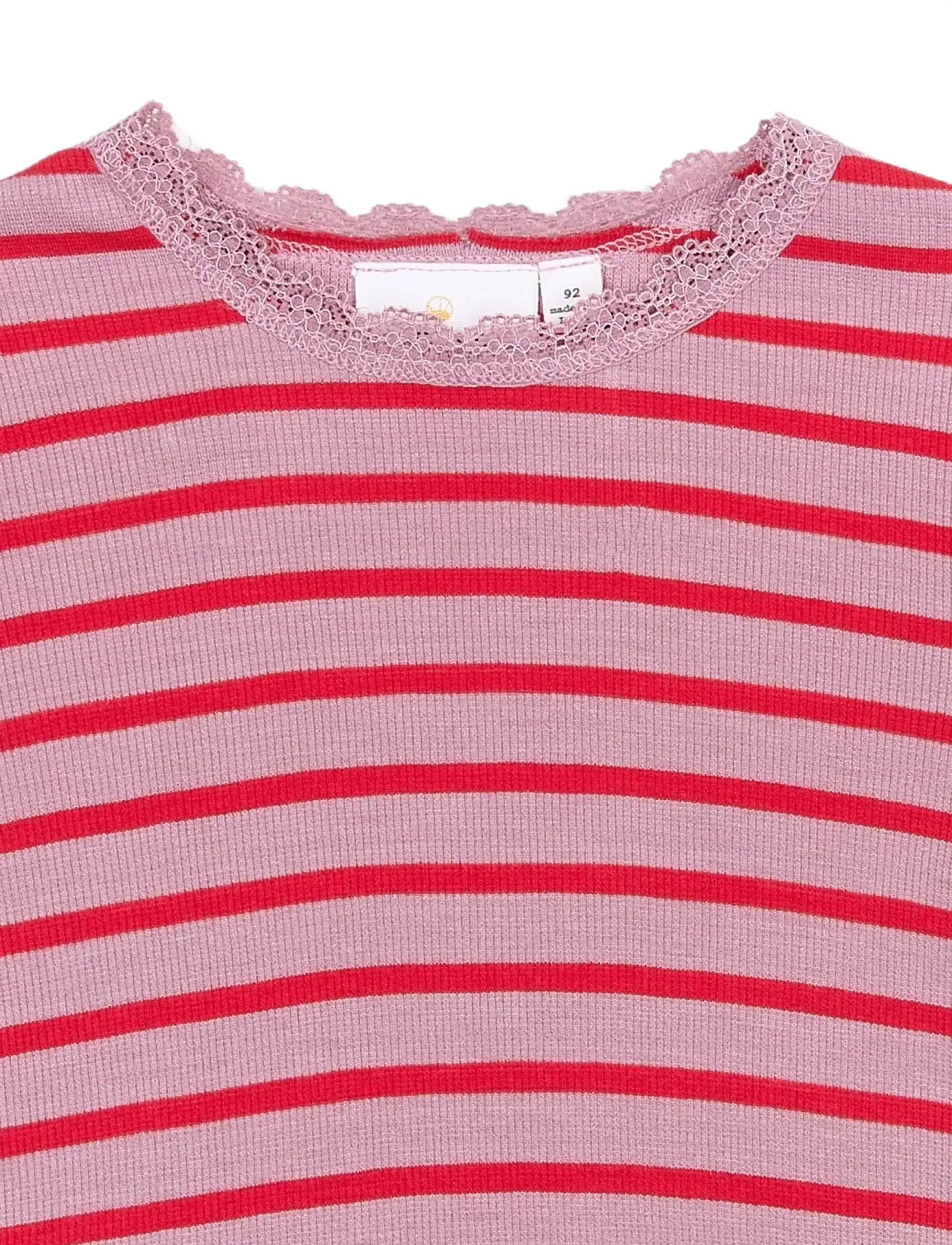 THE NEW SIBLINGS - TNSTRie L_S Rib Tee - mauve shadows striped - 2