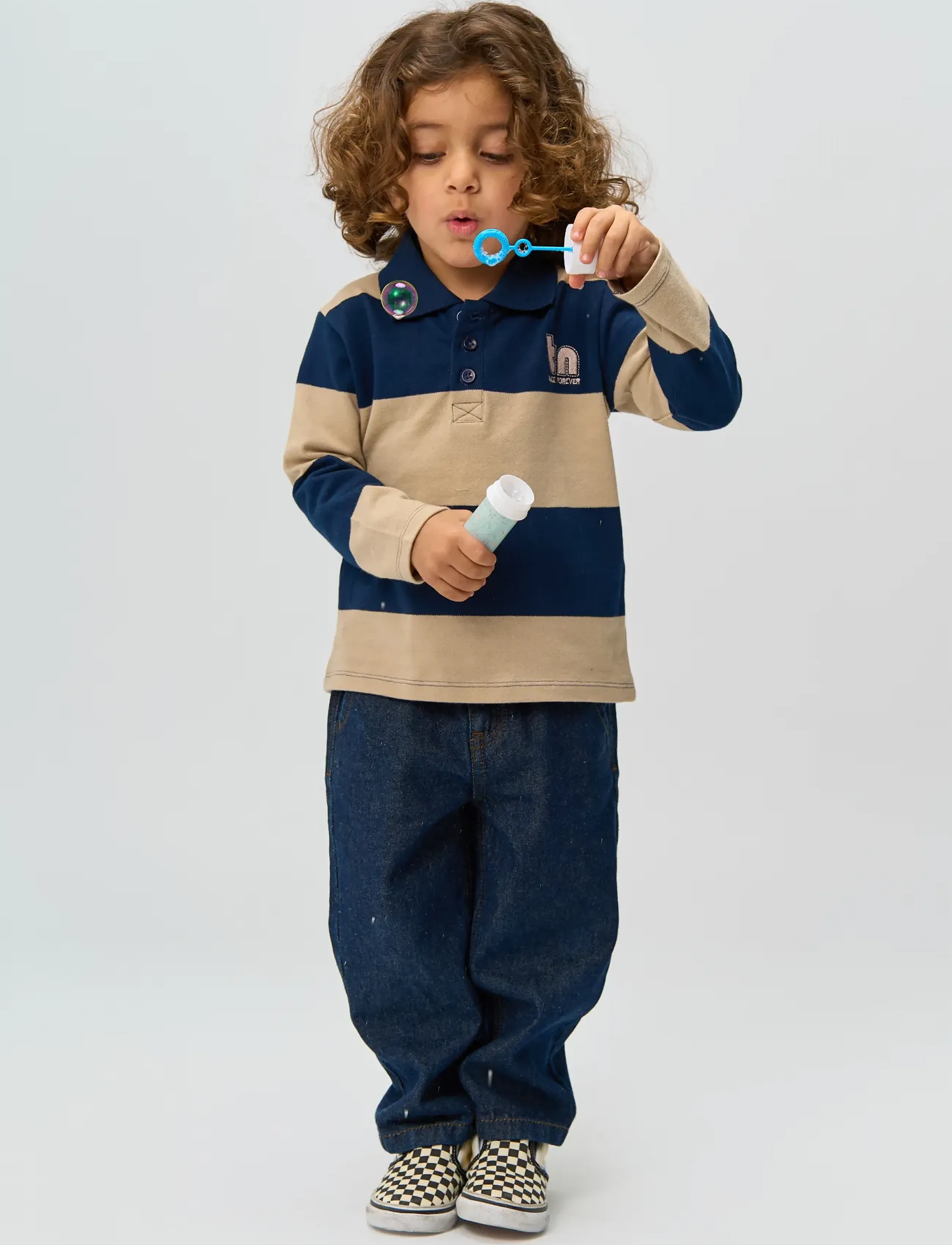 THE NEW SIBLINGS - TNSTRinon L_S Pique Polo - langärmelig poloshirt - navy blazer striped - 0