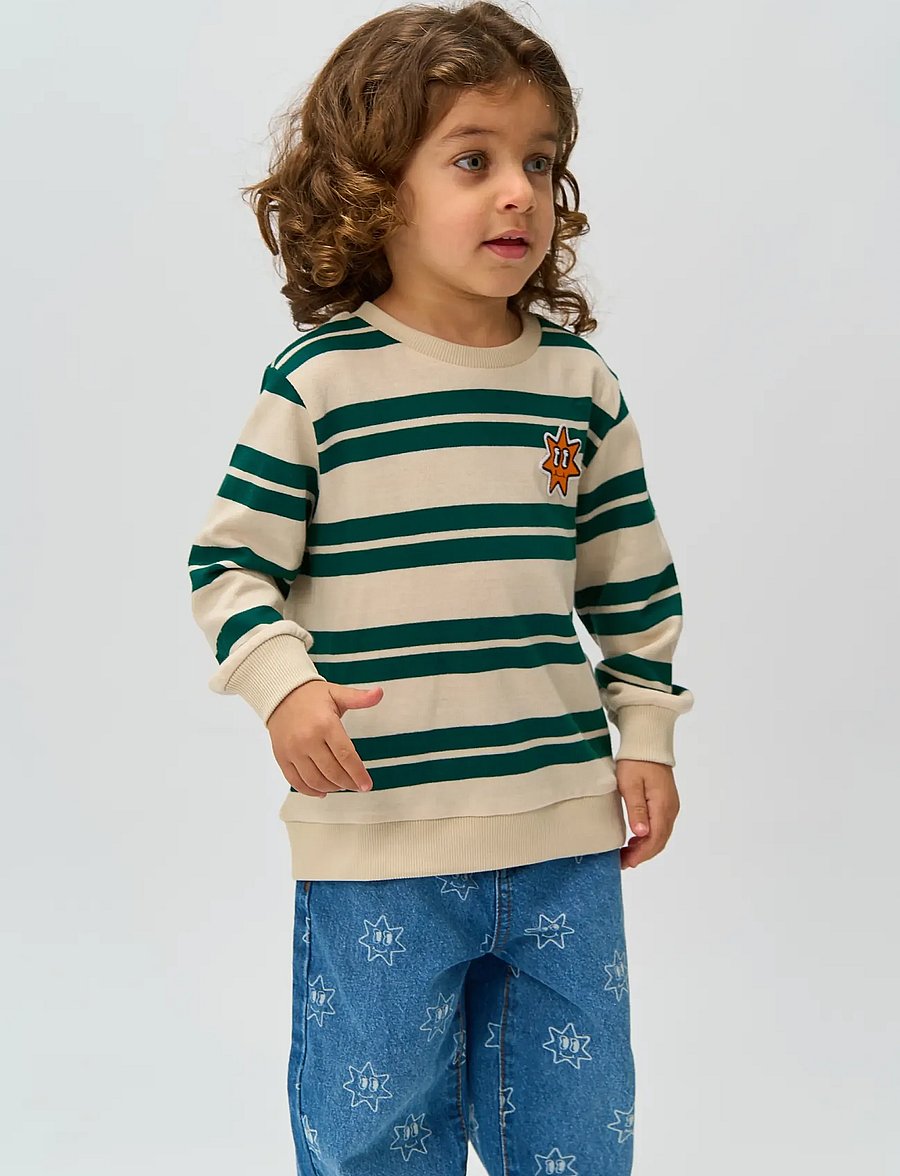 THE NEW SIBLINGS - TNSTRobbie Knit Sweatshirt - deep teal striped - 4