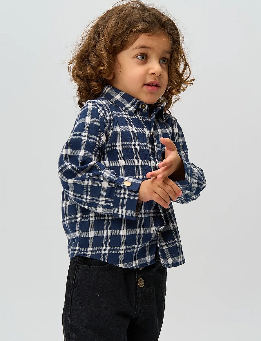 THE NEW SIBLINGS - TNSTRiggs L_S Flannel Shirt - chemises à manches longues - navy blazer check - 4