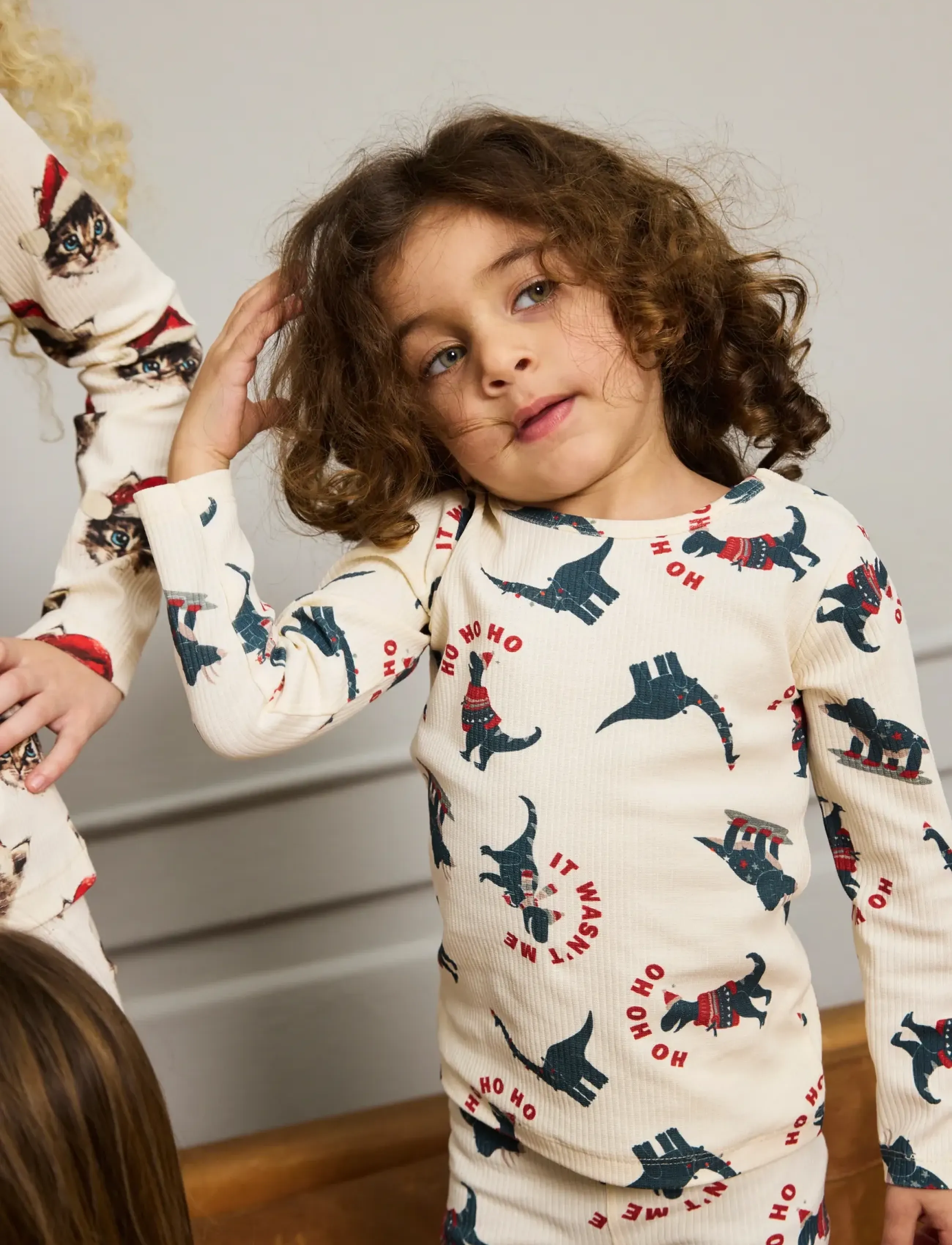 THE NEW SIBLINGS - TNSTHoliday Rib Night Set - gardenia dino aop - 0