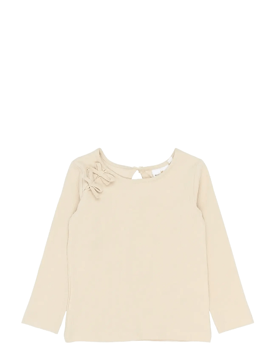 THE NEW SIBLINGS - TNSTSigne L_S Rib Tee - langærmede t-shirts - gardenia - 1
