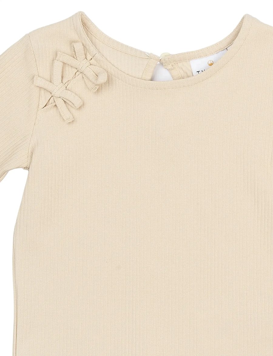 THE NEW SIBLINGS - TNSTSigne L_S Rib Tee - langærmede t-shirts - gardenia - 4