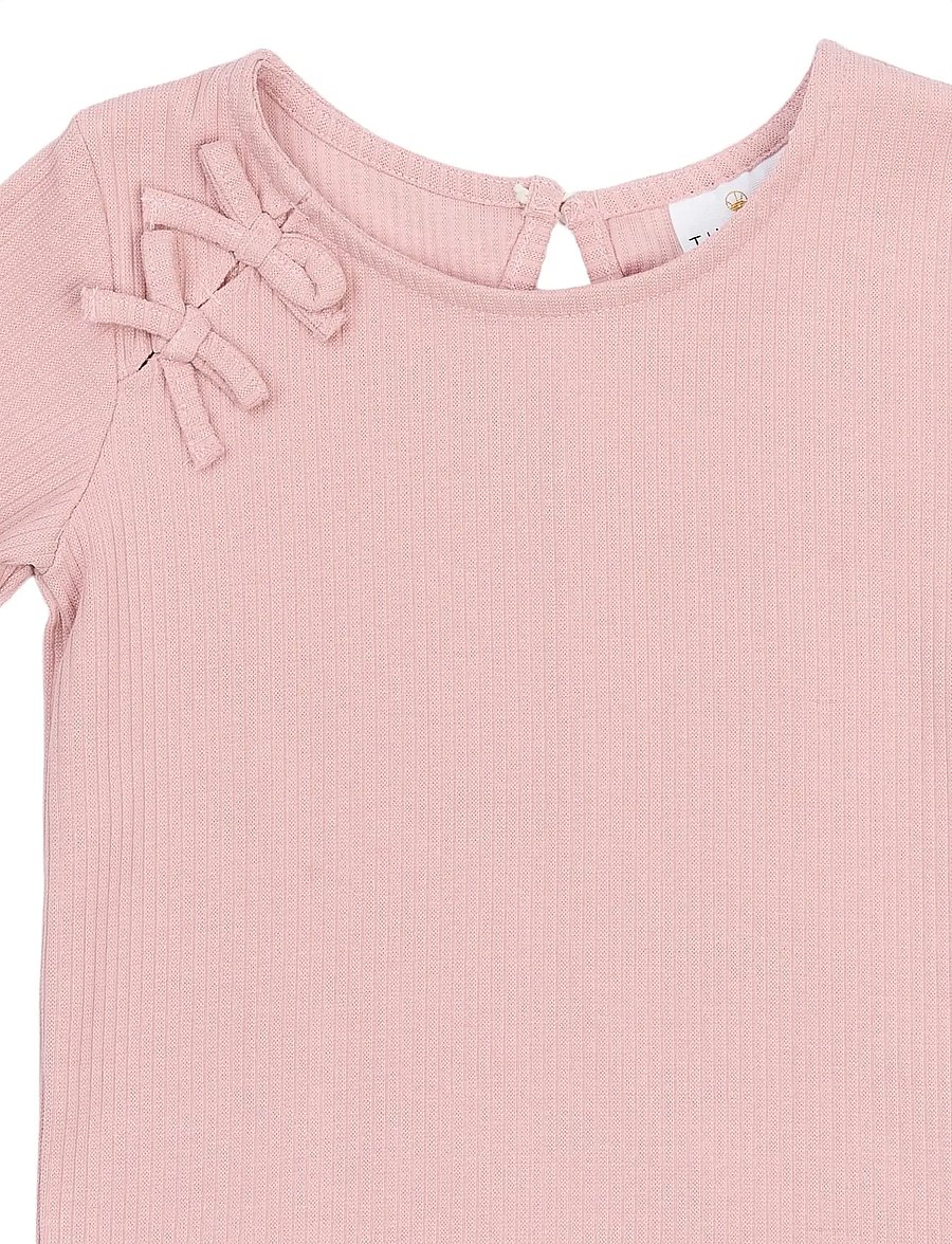 THE NEW SIBLINGS - TNSTSigne L_S Rib Tee - langærmede t-shirts - silver pink - 2