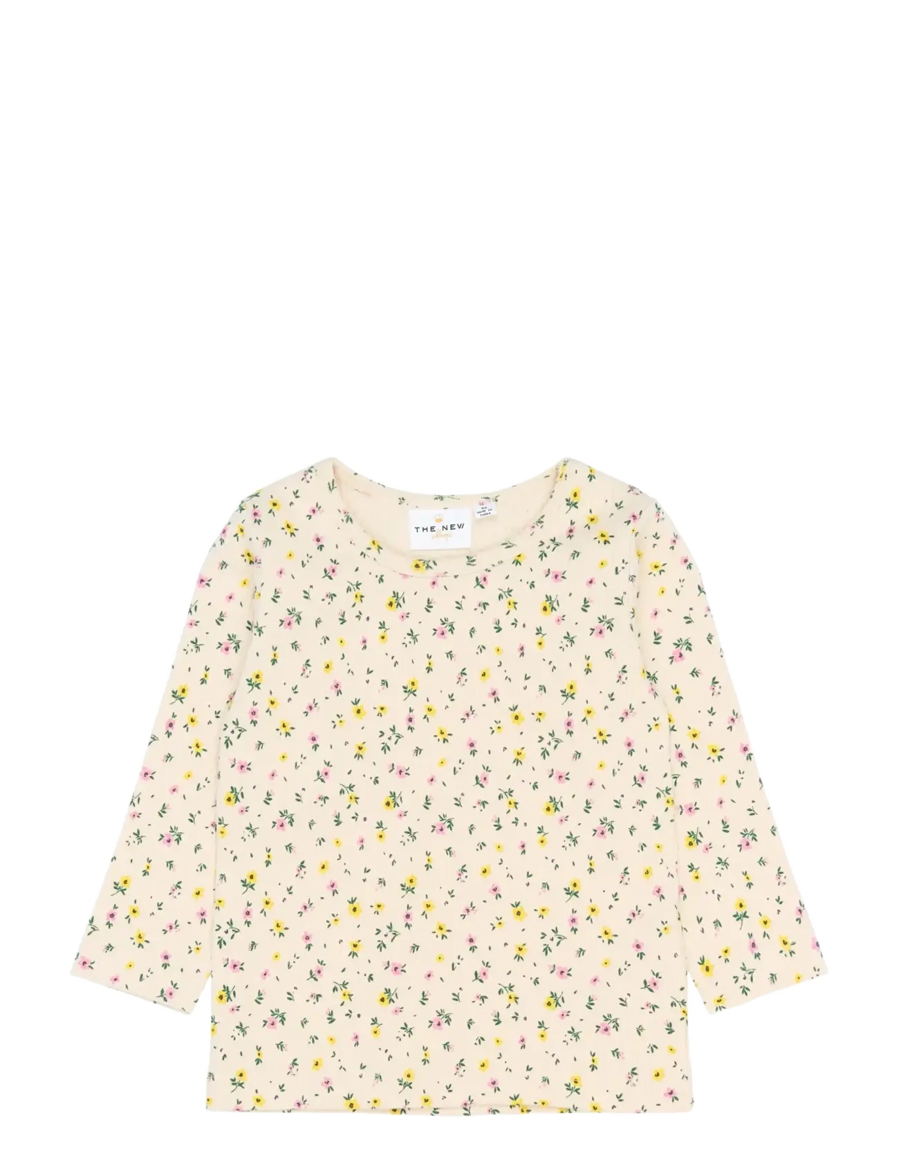THE NEW SIBLINGS TNSTSelma L_S Rib Tee - Riided - GARDENIA AOP / cream